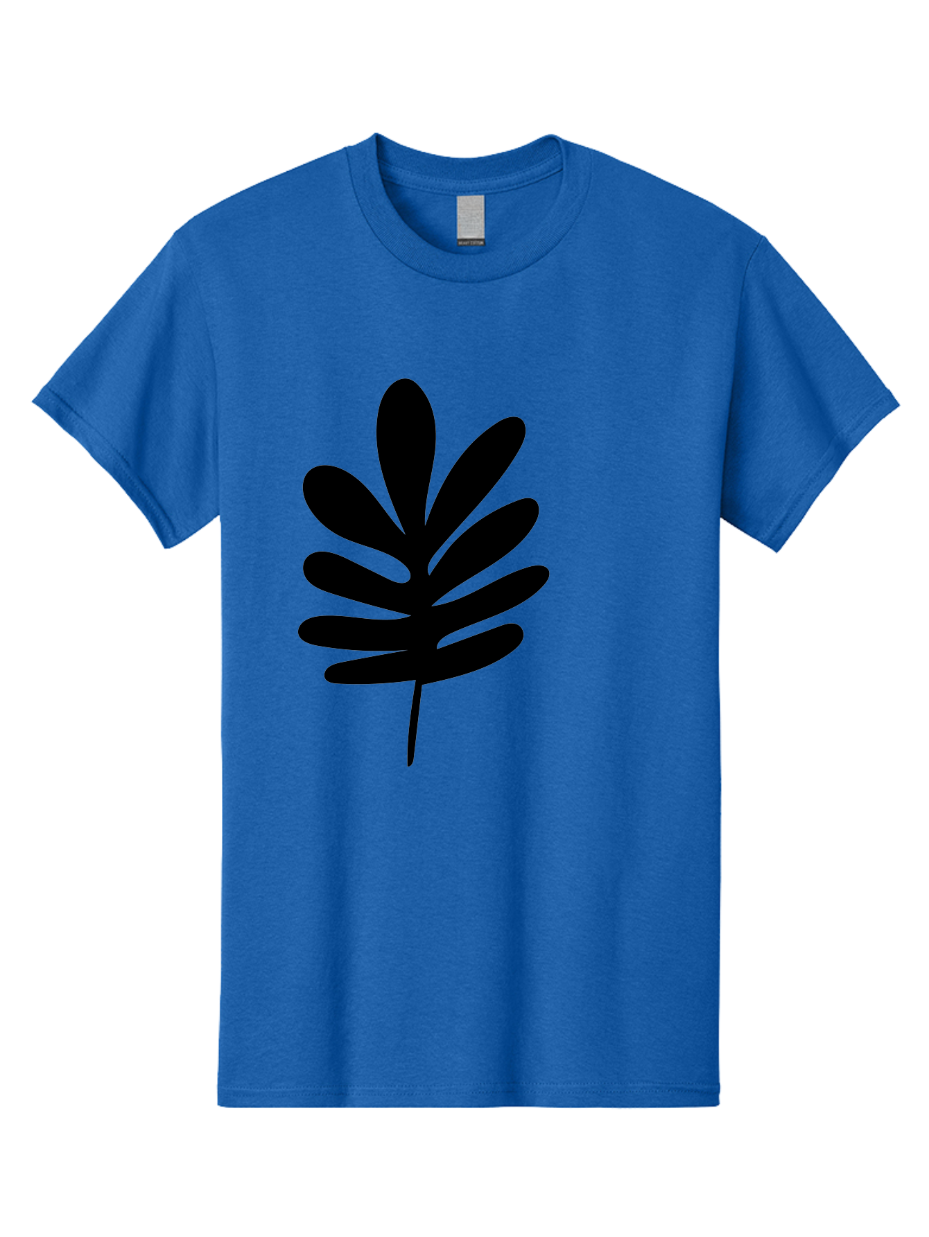 Black-Leaf-1 Men'S Graphic Tee, 100% Cotton, Comfortable Casual Summer Wear, Machine Washable, Schefflera Leaf, Black Silhouette, Minimalist Design, Simple Leaf, Foliage Icon, Botanical Graphic, Modern Art, Leaf Illustration -  Aaa377 3