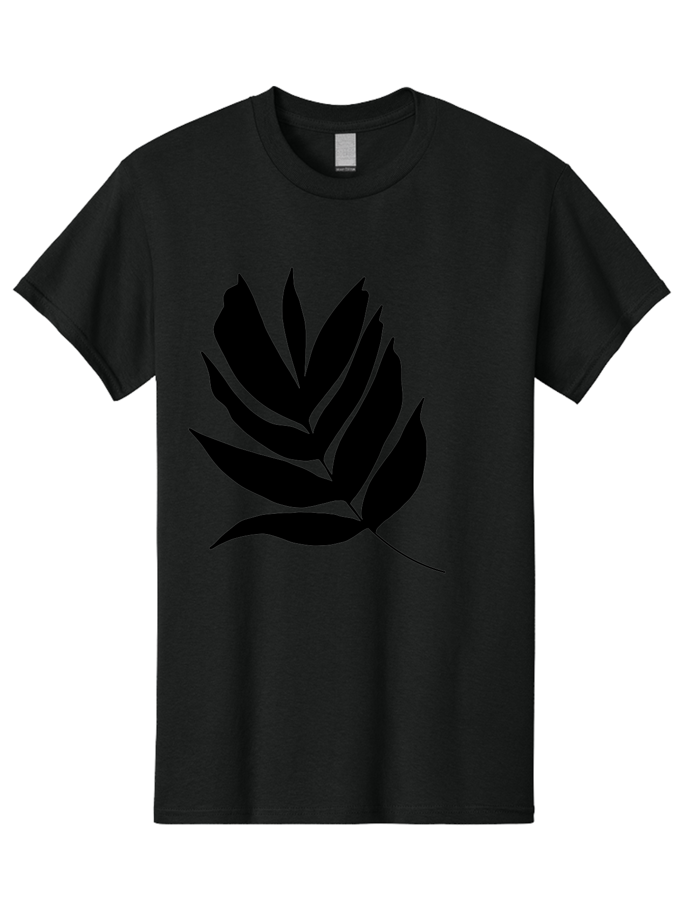 Black-Leaf-Silhouette Men'S Graphic Tee, 100% Cotton, Comfortable Casual Summer Wear, Machine Washable, Leaf Silhouette, Black Leaves, Minimalist Design, Plant Illustration, Simple Shapes, Botanical Art, Leafy Graphic, Nature-Inspired, -  Aaa378 17