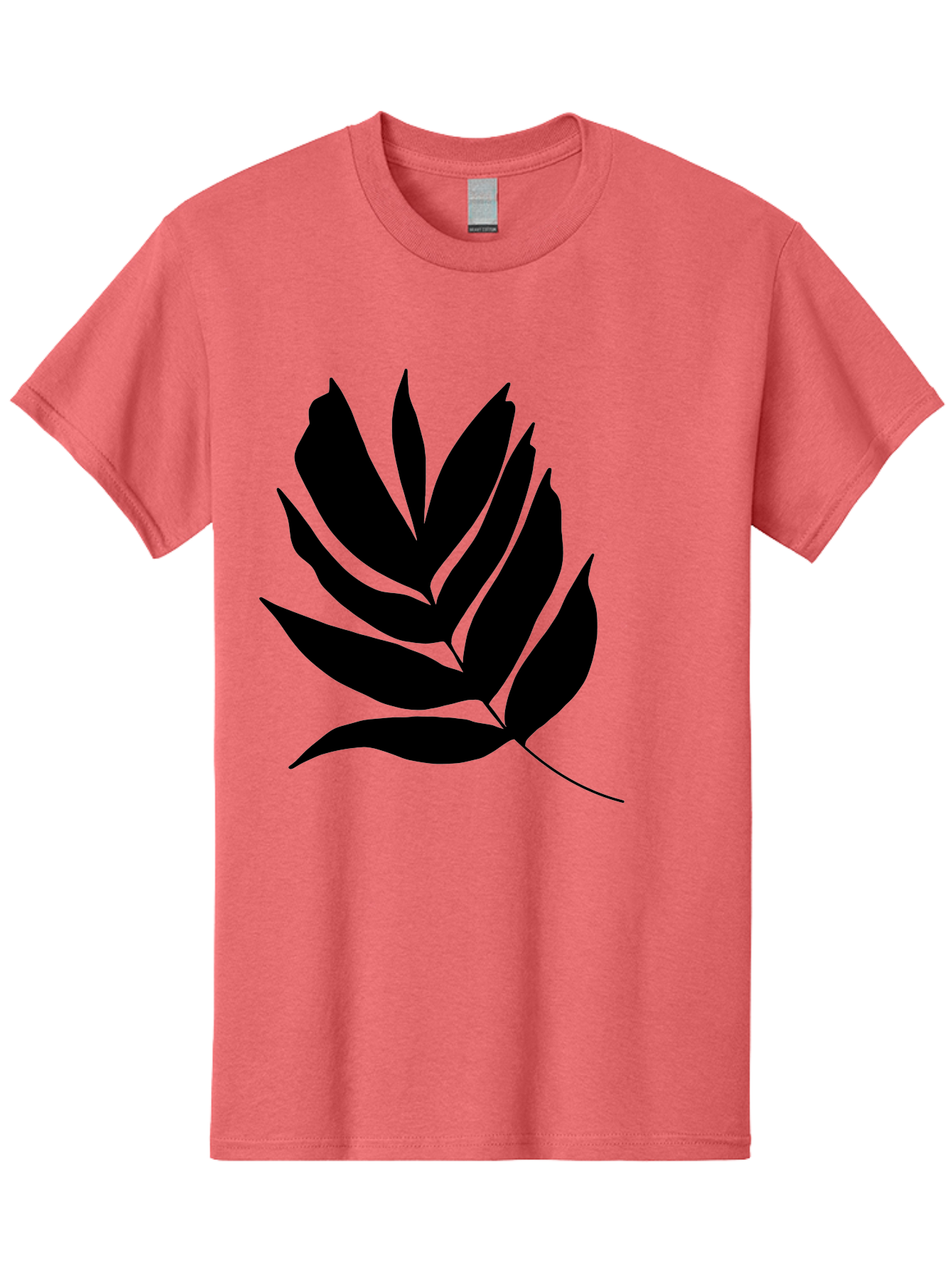 Black-Leaf-Silhouette Men'S Graphic Tee, 100% Cotton, Comfortable Casual Summer Wear, Machine Washable, Leaf Silhouette, Black Leaves, Minimalist Design, Plant Illustration, Simple Shapes, Botanical Art, Leafy Graphic, Nature-Inspired, -  Aaa378