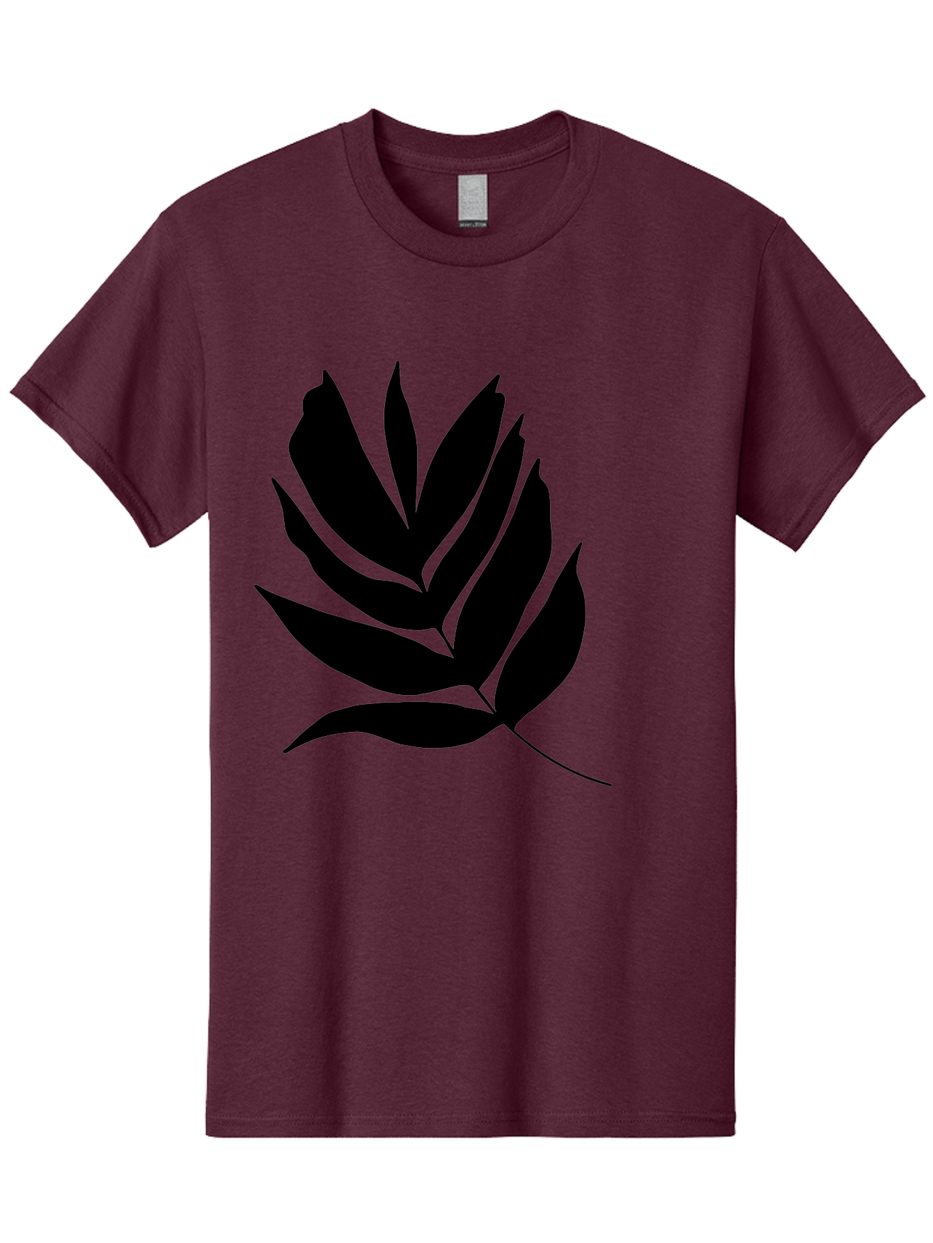 Black-Leaf-Silhouette Men'S Graphic Tee, 100% Cotton, Comfortable Casual Summer Wear, Machine Washable, Leaf Silhouette, Black Leaves, Minimalist Design, Plant Illustration, Simple Shapes, Botanical Art, Leafy Graphic, Nature-Inspired, -  Aaa378 7