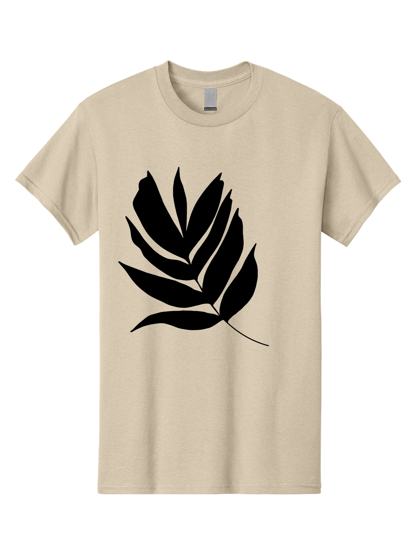 Black-Leaf-Silhouette Men'S Graphic Tee, 100% Cotton, Comfortable Casual Summer Wear, Machine Washable, Leaf Silhouette, Black Leaves, Minimalist Design, Plant Illustration, Simple Shapes, Botanical Art, Leafy Graphic, Nature-Inspired, -  Aaa378 3