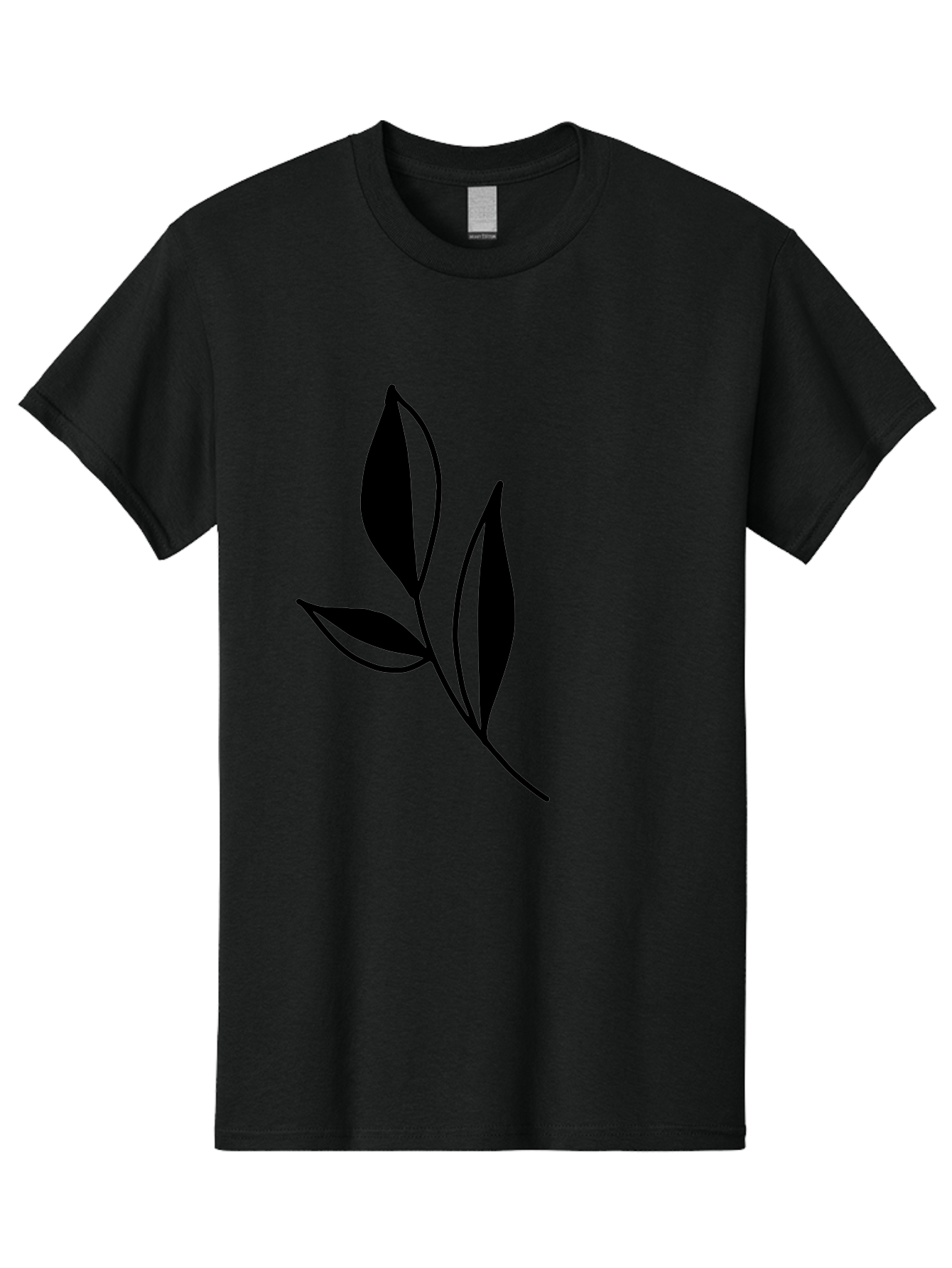Black-Leaf Men'S Graphic Tee, 100% Cotton, Comfortable Casual Summer Wear, Machine Washable, Simple Leaf Design, Black Leaves, Minimalist Art, Nature Inspired, Botanical Illustration, Elegant Graphics, Leaf Silhouette -  Aaa379 11