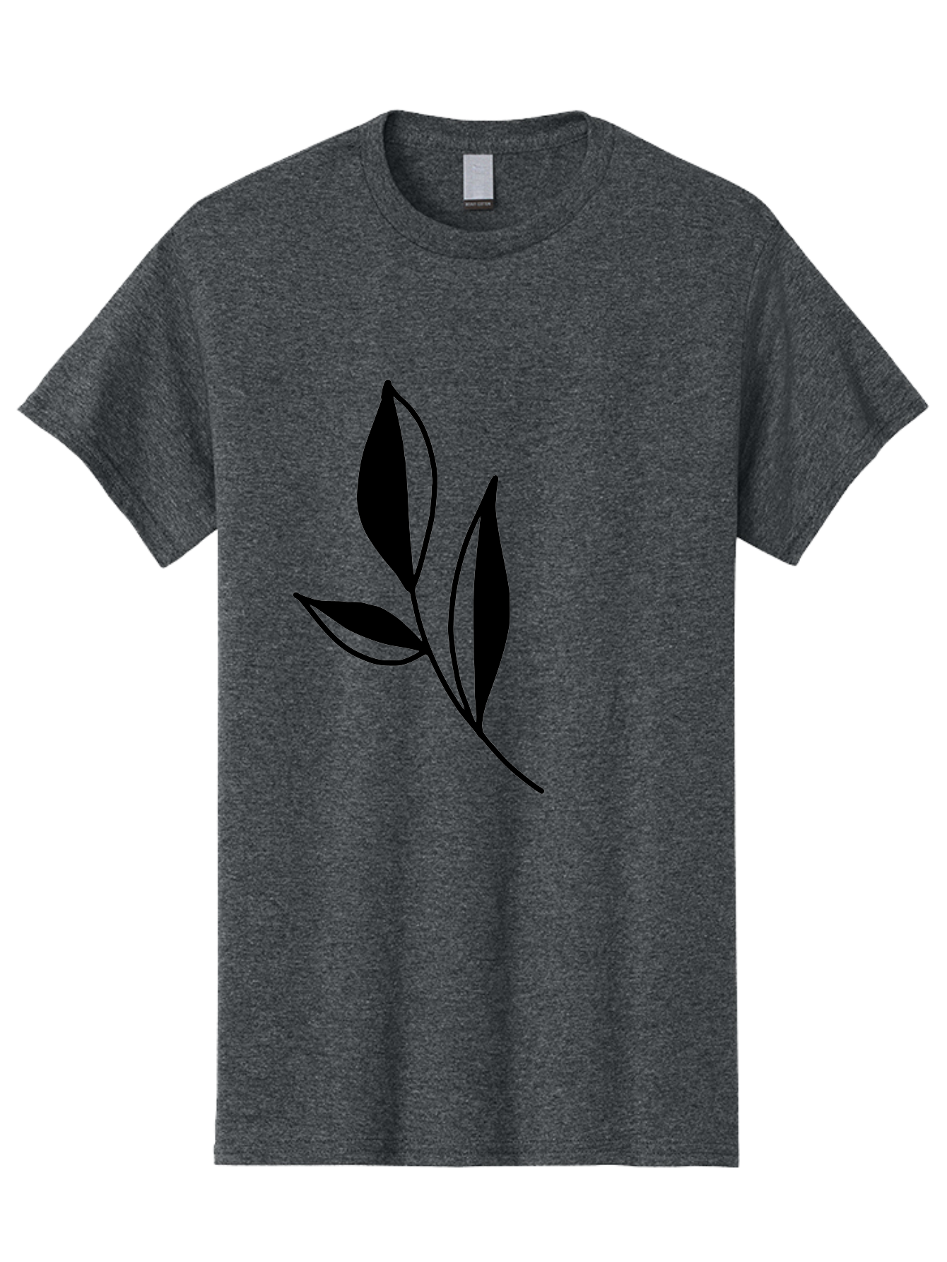 Black-Leaf Men'S Graphic Tee, 100% Cotton, Comfortable Casual Summer Wear, Machine Washable, Simple Leaf Design, Black Leaves, Minimalist Art, Nature Inspired, Botanical Illustration, Elegant Graphics, Leaf Silhouette -  Aaa379 23
