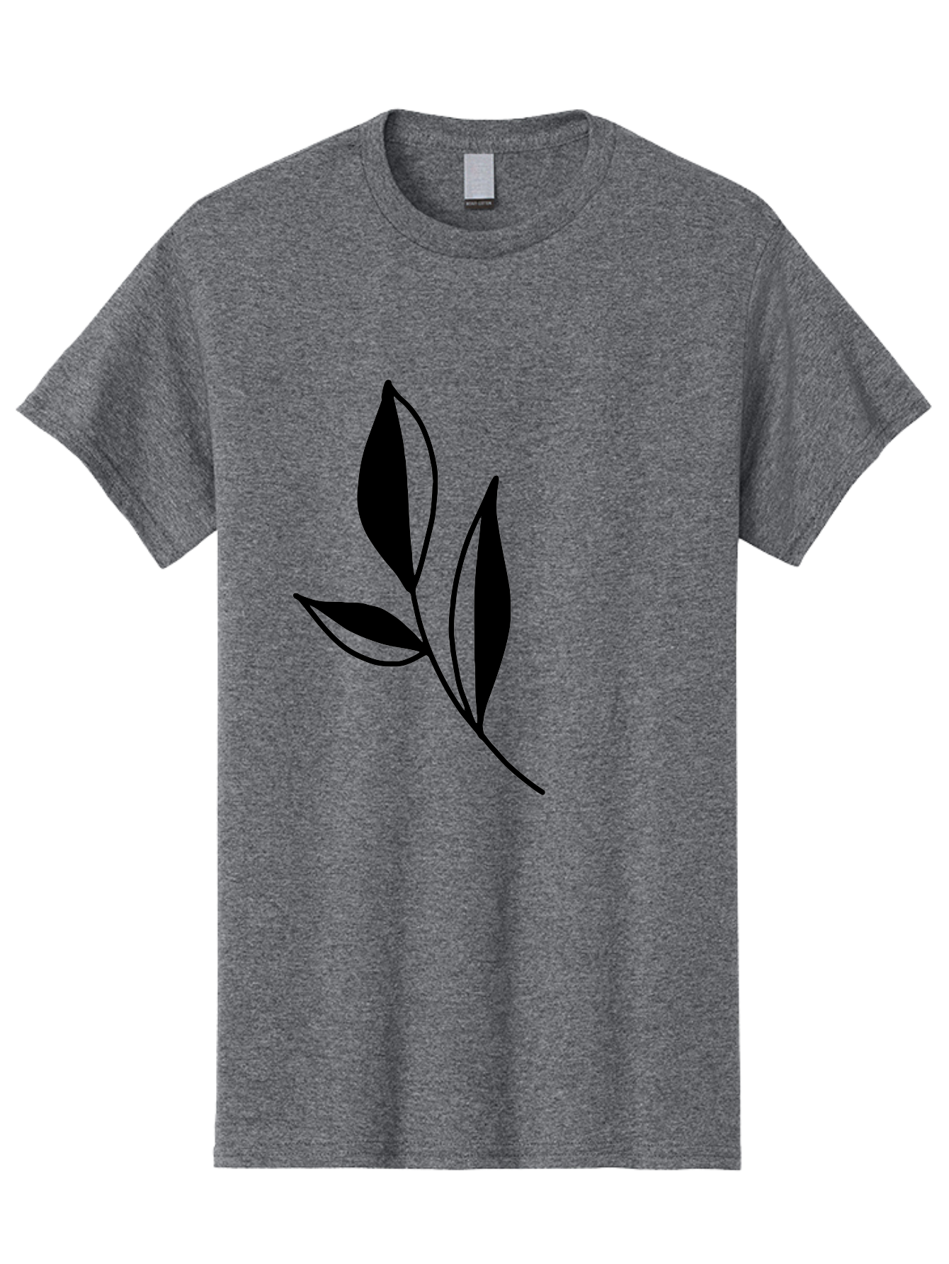 Black-Leaf Men'S Graphic Tee, 100% Cotton, Comfortable Casual Summer Wear, Machine Washable, Simple Leaf Design, Black Leaves, Minimalist Art, Nature Inspired, Botanical Illustration, Elegant Graphics, Leaf Silhouette -  Aaa379 21