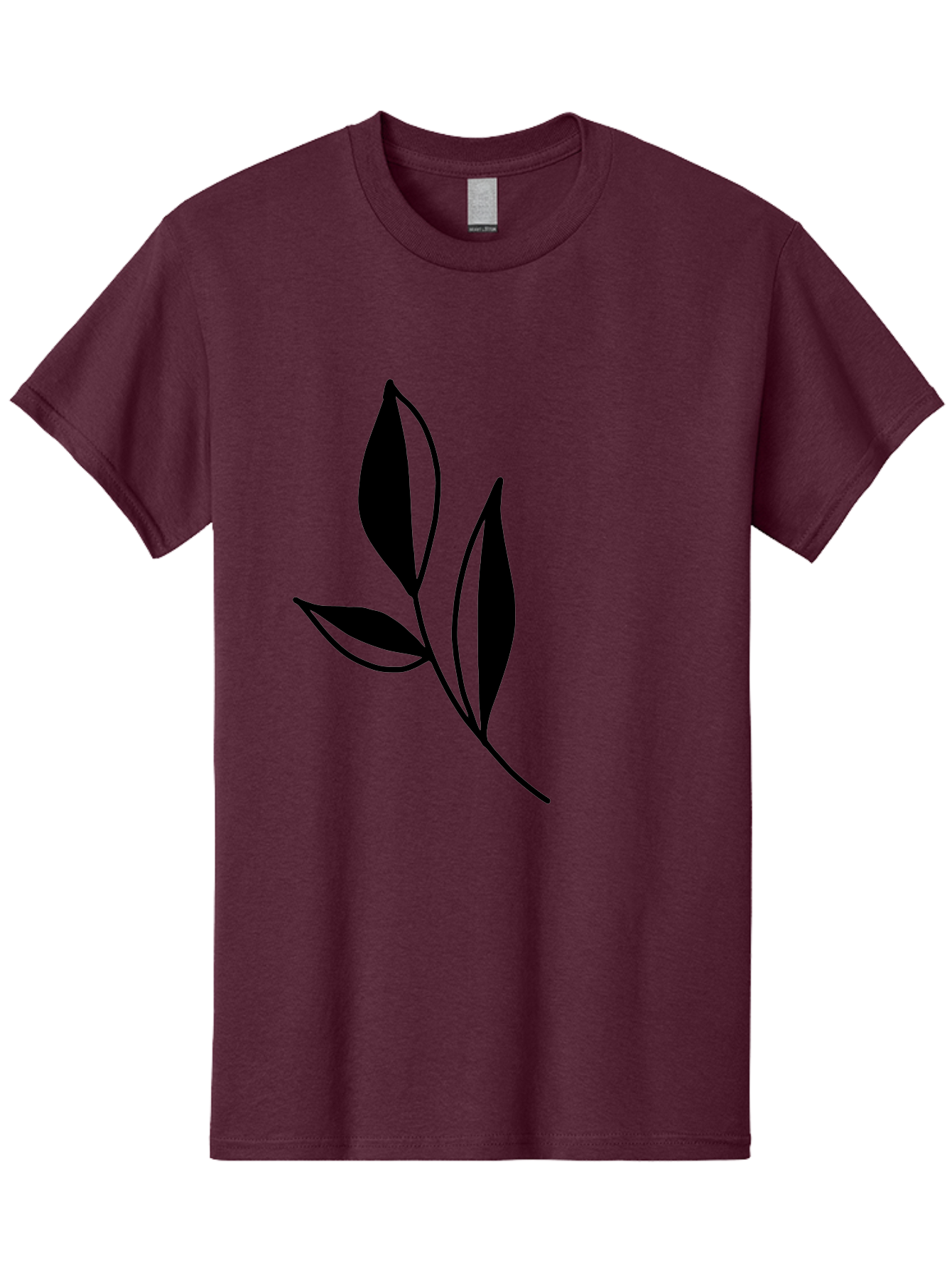 Black-Leaf Men'S Graphic Tee, 100% Cotton, Comfortable Casual Summer Wear, Machine Washable, Simple Leaf Design, Black Leaves, Minimalist Art, Nature Inspired, Botanical Illustration, Elegant Graphics, Leaf Silhouette -  Aaa379 29