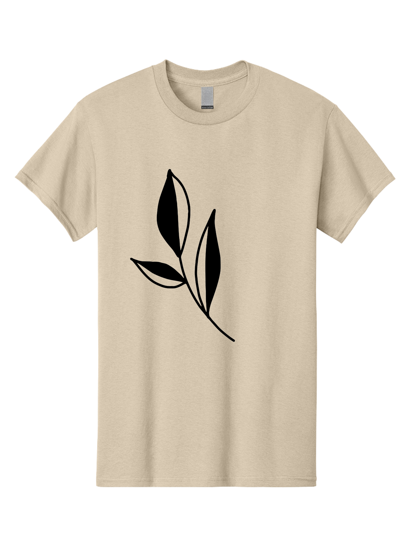 Black-Leaf Men'S Graphic Tee, 100% Cotton, Comfortable Casual Summer Wear, Machine Washable, Simple Leaf Design, Black Leaves, Minimalist Art, Nature Inspired, Botanical Illustration, Elegant Graphics, Leaf Silhouette -  Aaa379 9