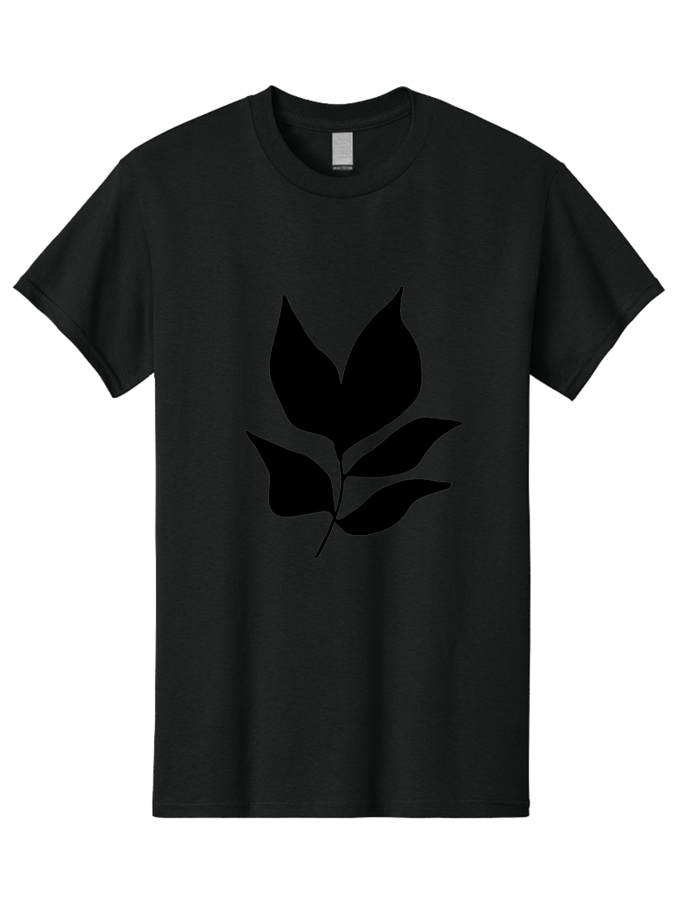 Black-Leaves-1 Men'S Graphic Tee, 100% Cotton, Comfortable Casual Summer Wear, Machine Washable, Five Leaves On Stem, Black Silhouette, Simple Design, Elegant Graphics, Minimalist Art, Leaf Icon, Nature-Inspired -  Aaa380 13
