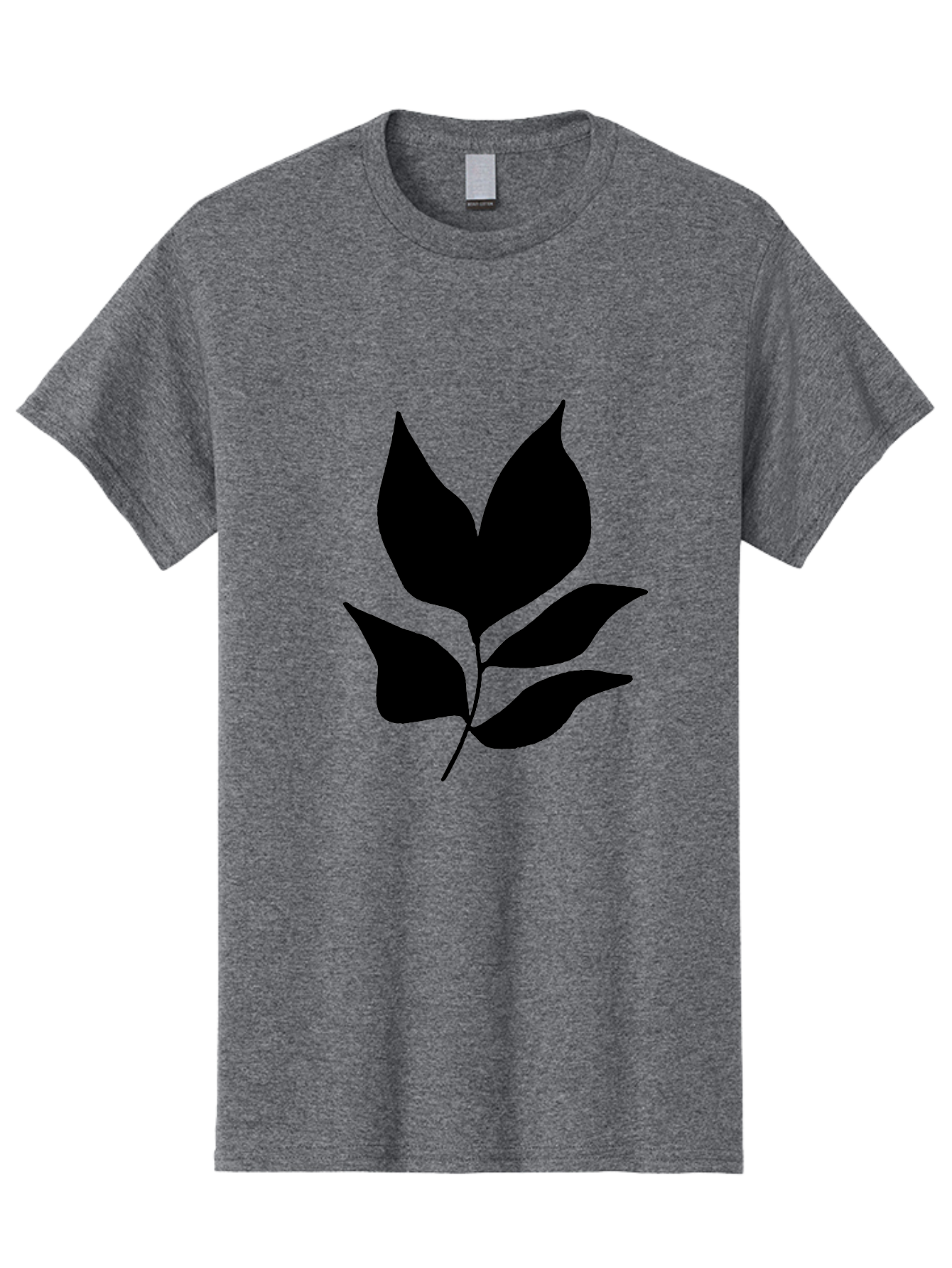 Black-Leaves-1 Men'S Graphic Tee, 100% Cotton, Comfortable Casual Summer Wear, Machine Washable, Five Leaves On Stem, Black Silhouette, Simple Design, Elegant Graphics, Minimalist Art, Leaf Icon, Nature-Inspired -  Aaa380 9