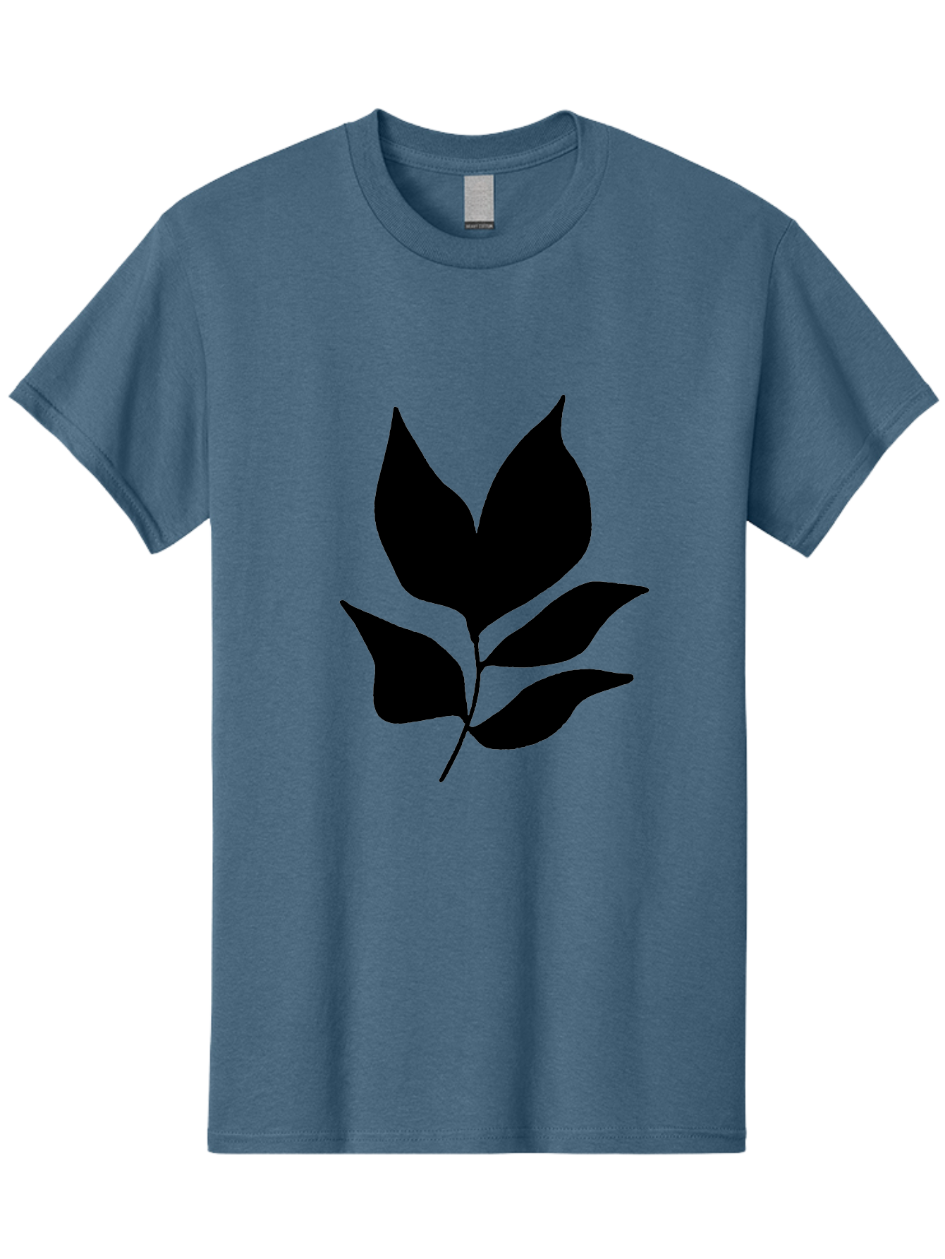 Black-Leaves-1 Men'S Graphic Tee, 100% Cotton, Comfortable Casual Summer Wear, Machine Washable, Five Leaves On Stem, Black Silhouette, Simple Design, Elegant Graphics, Minimalist Art, Leaf Icon, Nature-Inspired -  Aaa380 23
