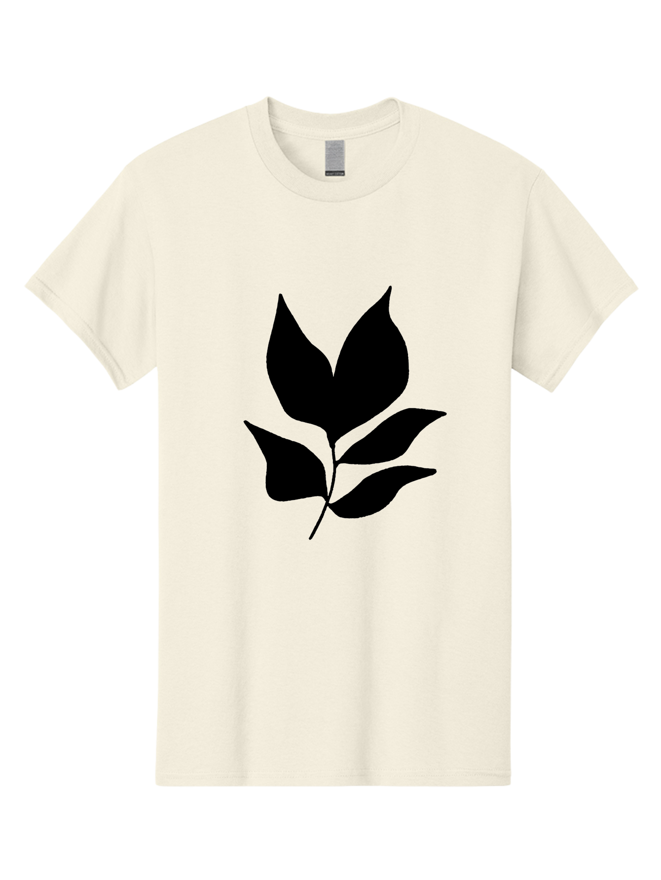 Black-Leaves-1 Men'S Graphic Tee, 100% Cotton, Comfortable Casual Summer Wear, Machine Washable, Five Leaves On Stem, Black Silhouette, Simple Design, Elegant Graphics, Minimalist Art, Leaf Icon, Nature-Inspired -  Aaa380 19