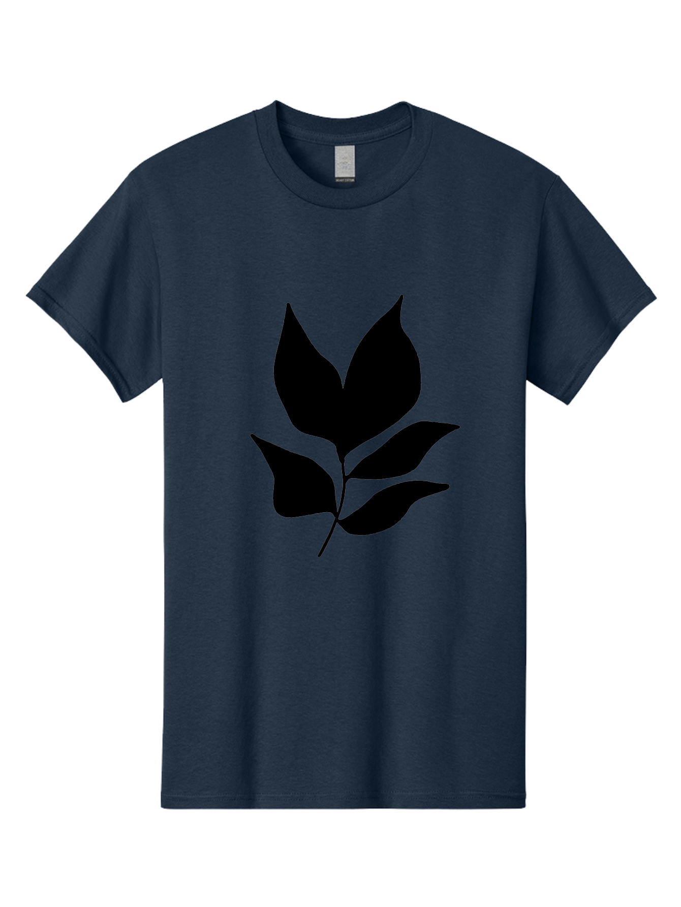 Black-Leaves-1 Men'S Graphic Tee, 100% Cotton, Comfortable Casual Summer Wear, Machine Washable, Five Leaves On Stem, Black Silhouette, Simple Design, Elegant Graphics, Minimalist Art, Leaf Icon, Nature-Inspired -  Aaa380 5