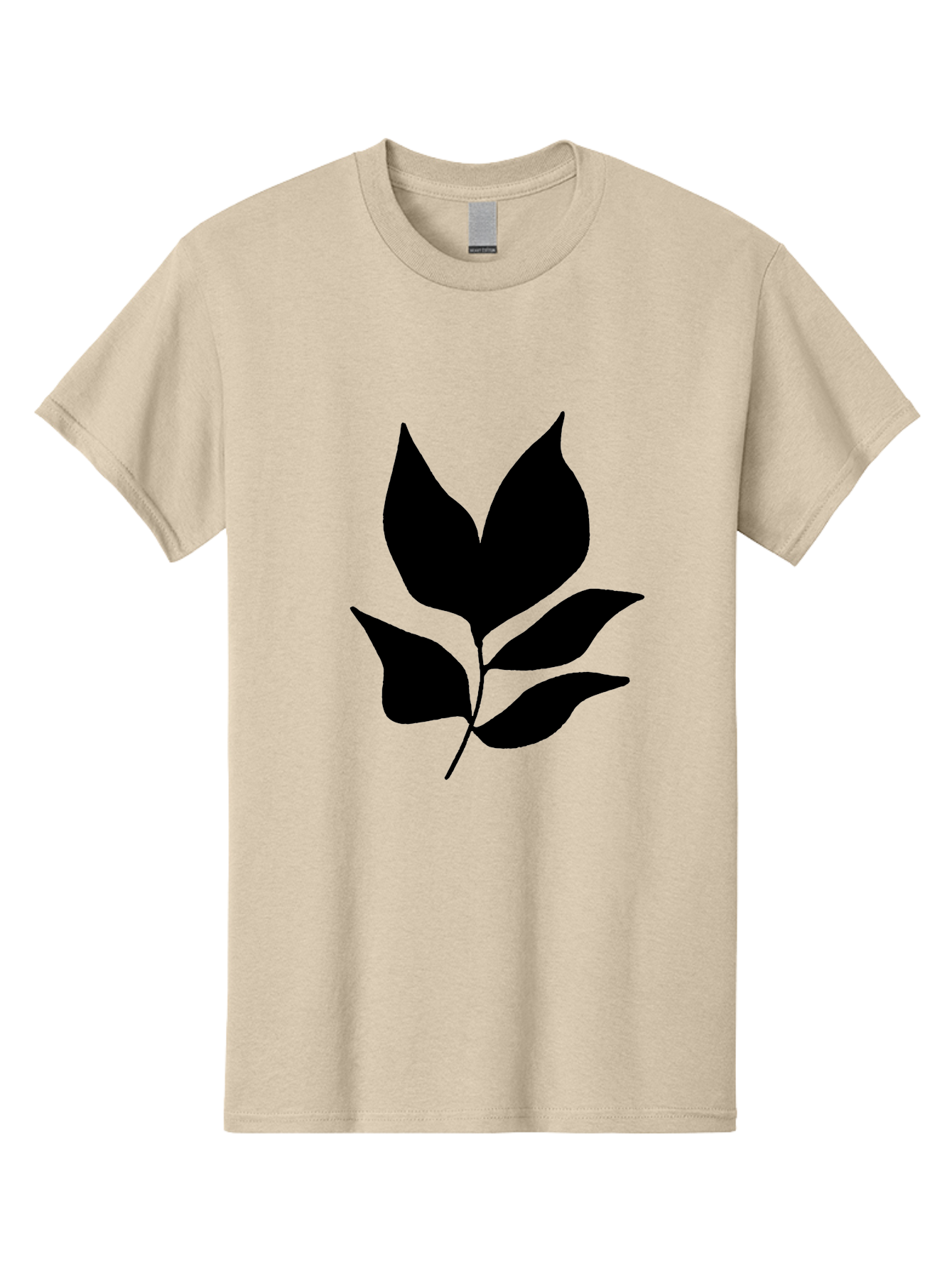 Black-Leaves-1 Men'S Graphic Tee, 100% Cotton, Comfortable Casual Summer Wear, Machine Washable, Five Leaves On Stem, Black Silhouette, Simple Design, Elegant Graphics, Minimalist Art, Leaf Icon, Nature-Inspired -  Aaa380 21