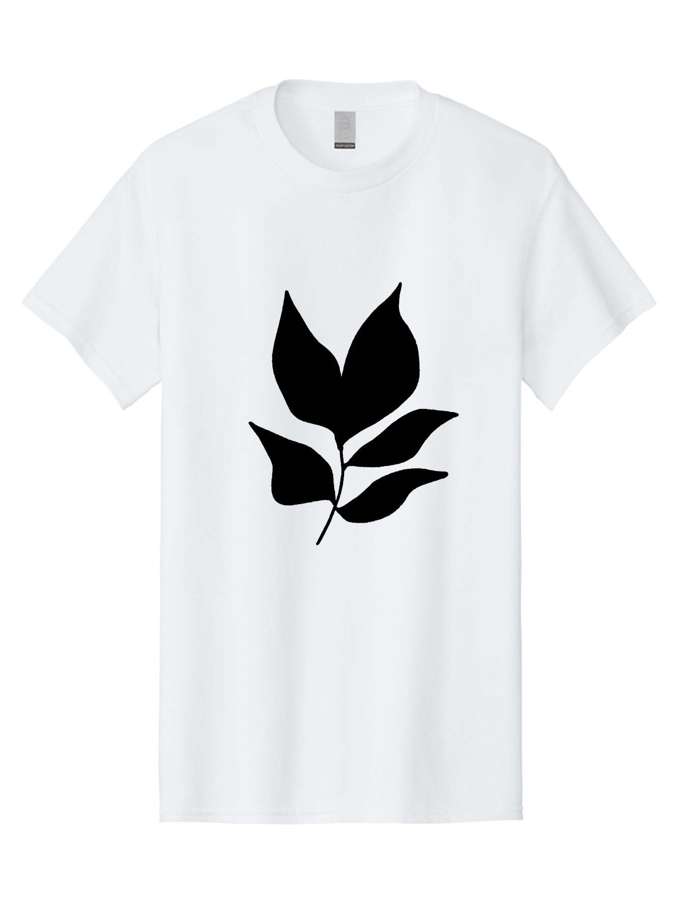 Black-Leaves-1 Men'S Graphic Tee, 100% Cotton, Comfortable Casual Summer Wear, Machine Washable, Five Leaves On Stem, Black Silhouette, Simple Design, Elegant Graphics, Minimalist Art, Leaf Icon, Nature-Inspired -  Aaa380 25