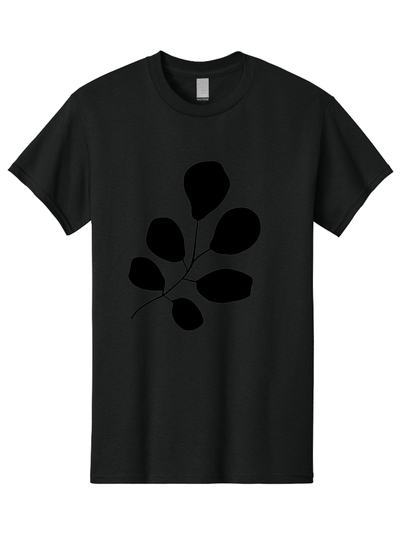 Black-Leaves-2 Men'S Graphic Tee, 100% Cotton, Comfortable Casual Summer Wear, Machine Washable, Simple Leaf Illustration, Minimalist Design, Black Silhouettes, Botanical Graphic, Leafy Branch, Modern Art -  Aaa381 23