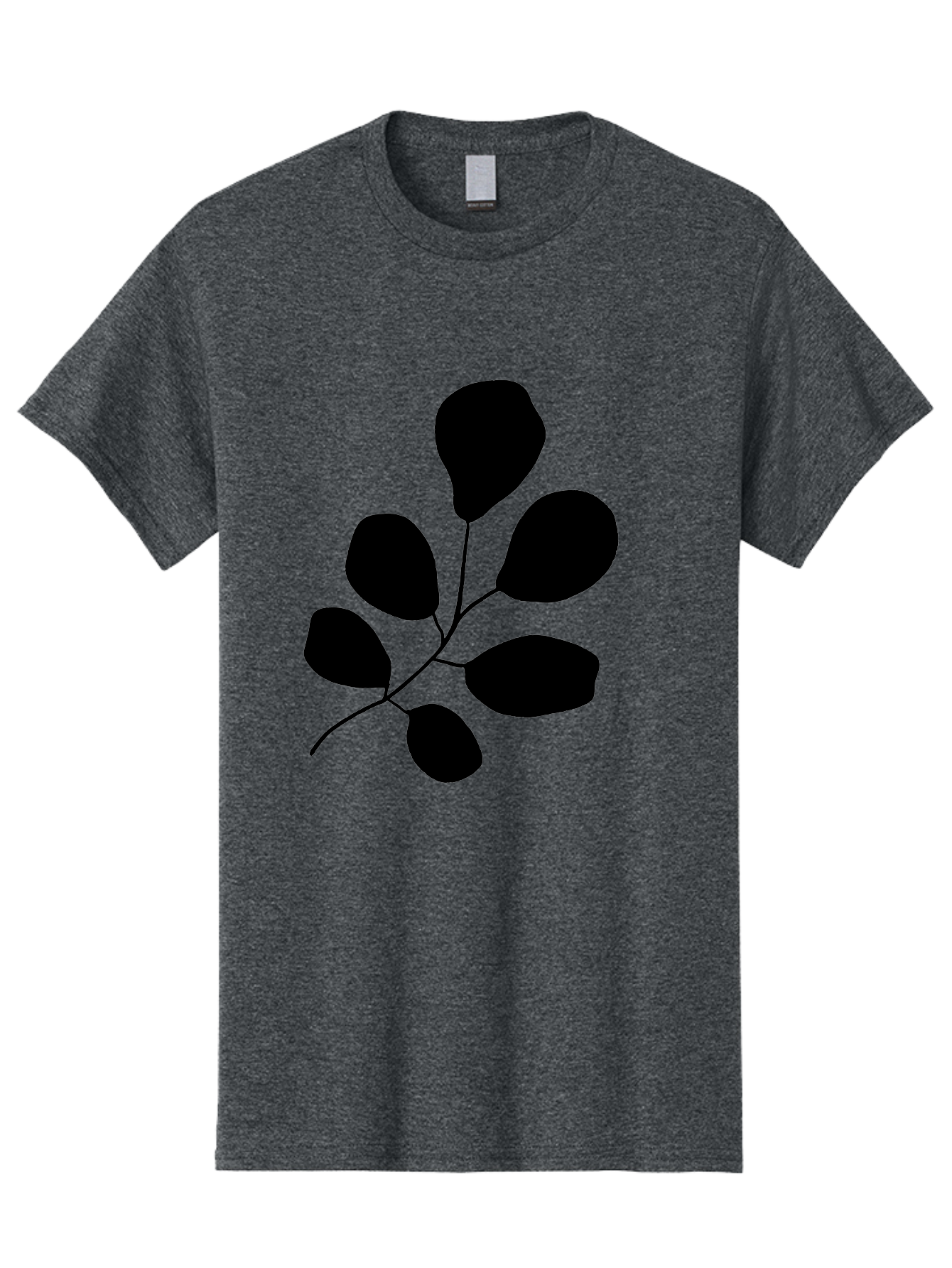 Black-Leaves-2 Men'S Graphic Tee, 100% Cotton, Comfortable Casual Summer Wear, Machine Washable, Simple Leaf Illustration, Minimalist Design, Black Silhouettes, Botanical Graphic, Leafy Branch, Modern Art -  Aaa381 15