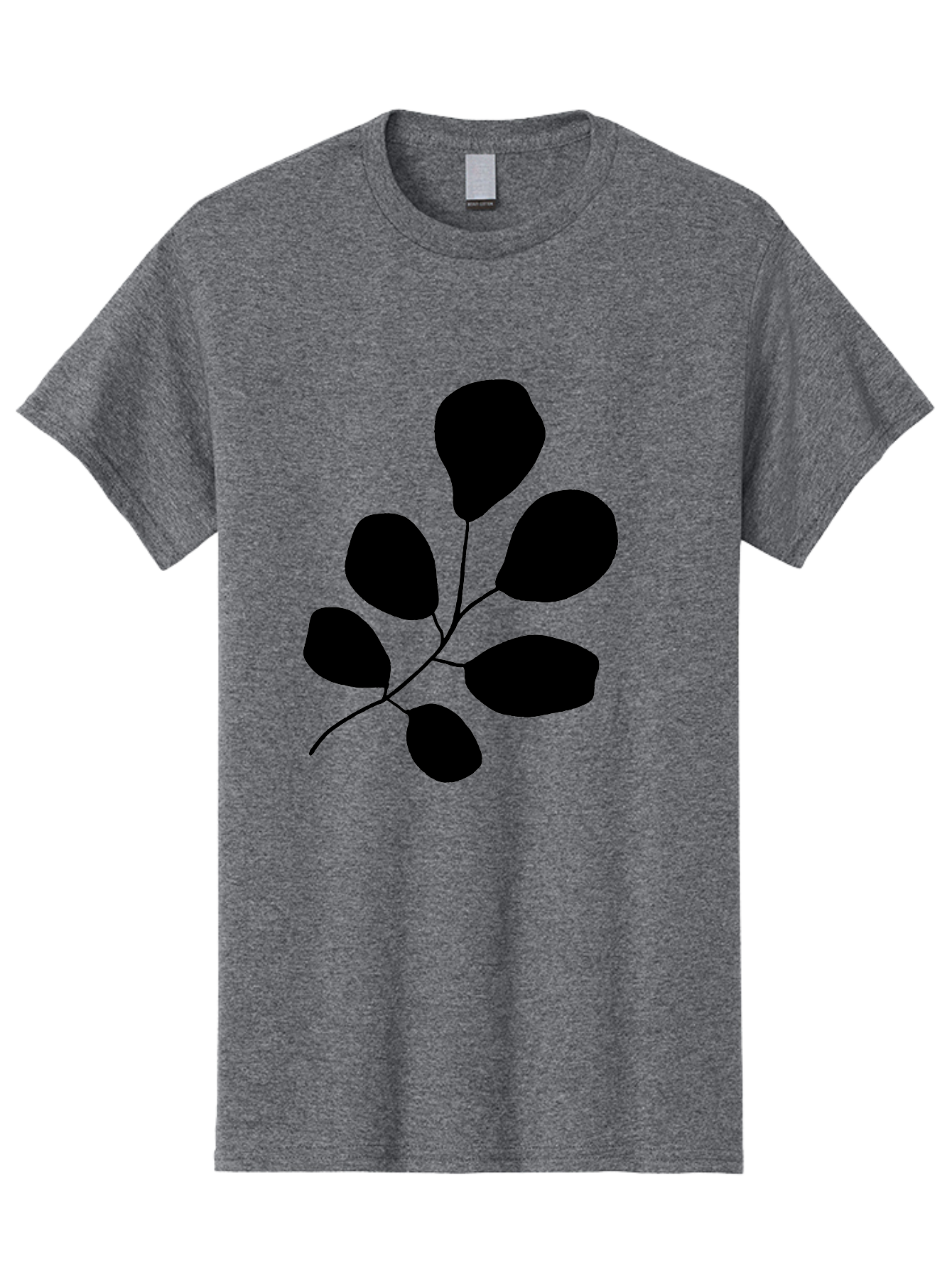 Black-Leaves-2 Men'S Graphic Tee, 100% Cotton, Comfortable Casual Summer Wear, Machine Washable, Simple Leaf Illustration, Minimalist Design, Black Silhouettes, Botanical Graphic, Leafy Branch, Modern Art -  Aaa381 25