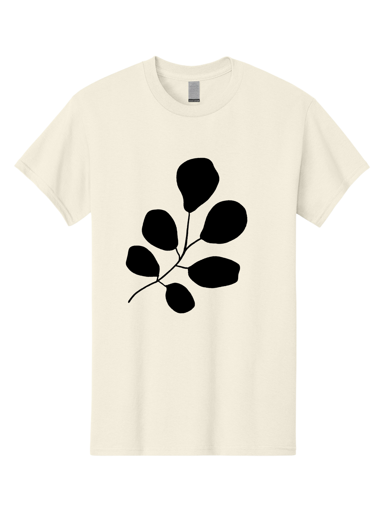 Black-Leaves-2 Men'S Graphic Tee, 100% Cotton, Comfortable Casual Summer Wear, Machine Washable, Simple Leaf Illustration, Minimalist Design, Black Silhouettes, Botanical Graphic, Leafy Branch, Modern Art -  Aaa381 13