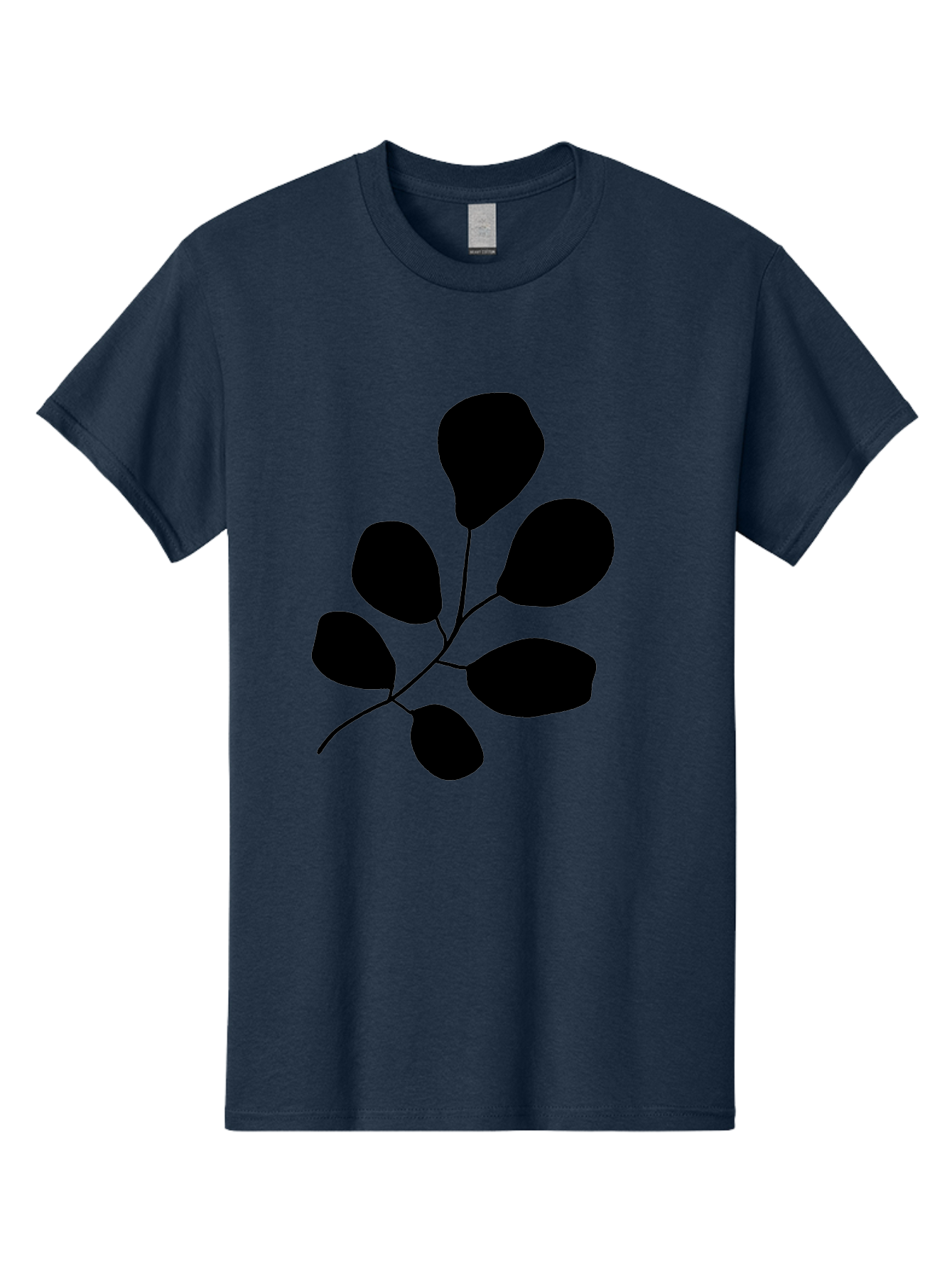 Black-Leaves-2 Men'S Graphic Tee, 100% Cotton, Comfortable Casual Summer Wear, Machine Washable, Simple Leaf Illustration, Minimalist Design, Black Silhouettes, Botanical Graphic, Leafy Branch, Modern Art -  Aaa381 11