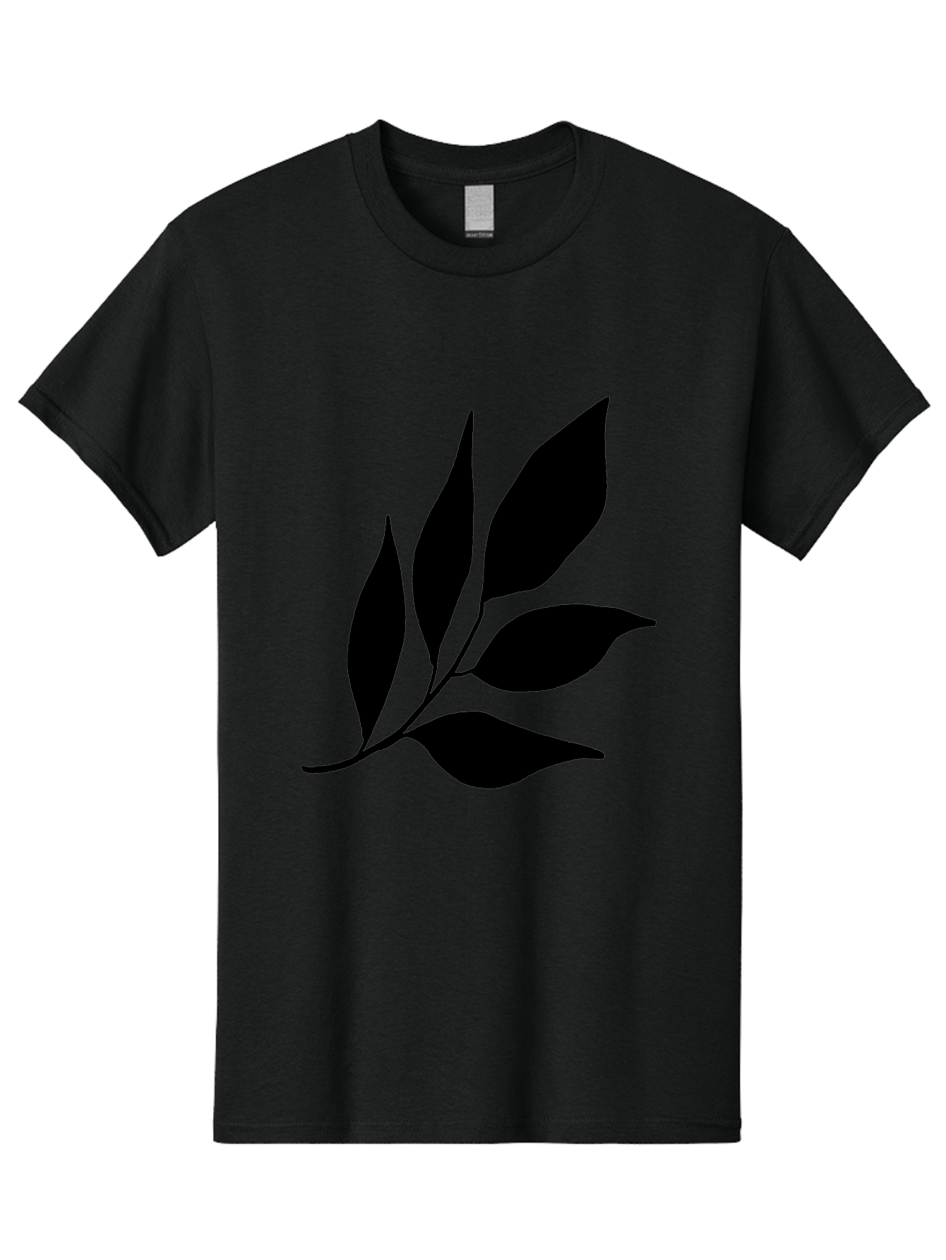 Black-Leaves-3 Men'S Graphic Tee, 100% Cotton, Comfortable Casual Summer Wear, Machine Washable, Black Leaves, Leafy Branch, Natural Elements, Simple Graphics, Minimalist Design, Leaf Silhouette, Botanical Illustration -  Aaa382 21