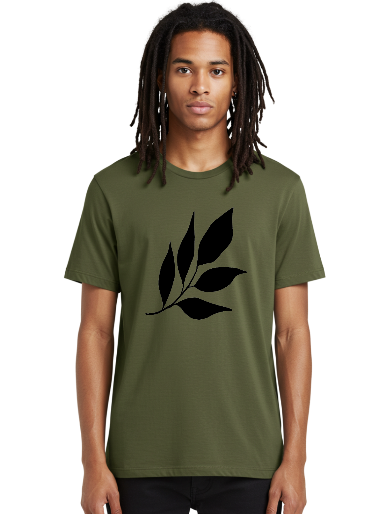 Black-Leaves-3 Men'S Graphic Tee, 100% Cotton, Comfortable Casual Summer Wear, Machine Washable, Black Leaves, Leafy Branch, Natural Elements, Simple Graphics, Minimalist Design, Leaf Silhouette, Botanical Illustration -  Aaa382 26