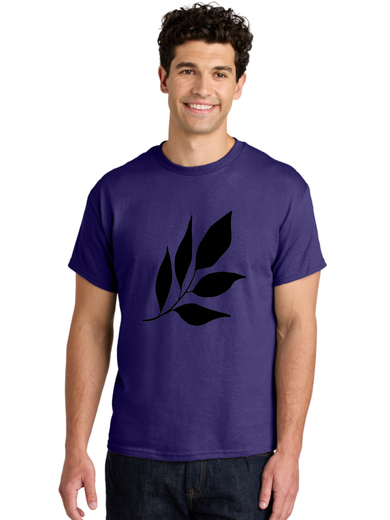 Black-Leaves-3 Men'S Graphic Tee, 100% Cotton, Comfortable Casual Summer Wear, Machine Washable, Black Leaves, Leafy Branch, Natural Elements, Simple Graphics, Minimalist Design, Leaf Silhouette, Botanical Illustration -  Aaa382 6