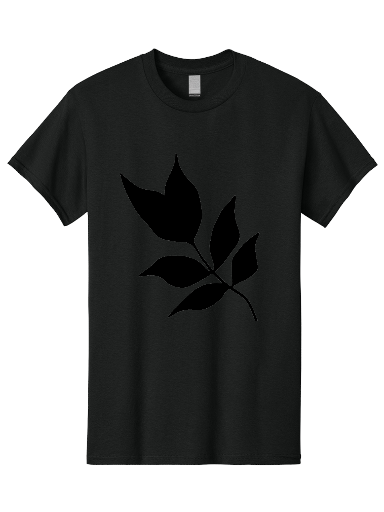 Black-Leaves-4 Men'S Graphic Tee, 100% Cotton, Comfortable Casual Summer Wear, Machine Washable, Black Leaves, Leaf Silhouette, Minimalist Design, Simple Graphics, Plant Illustration, Leaf Shape, Graphic Element -  Aaa383 23