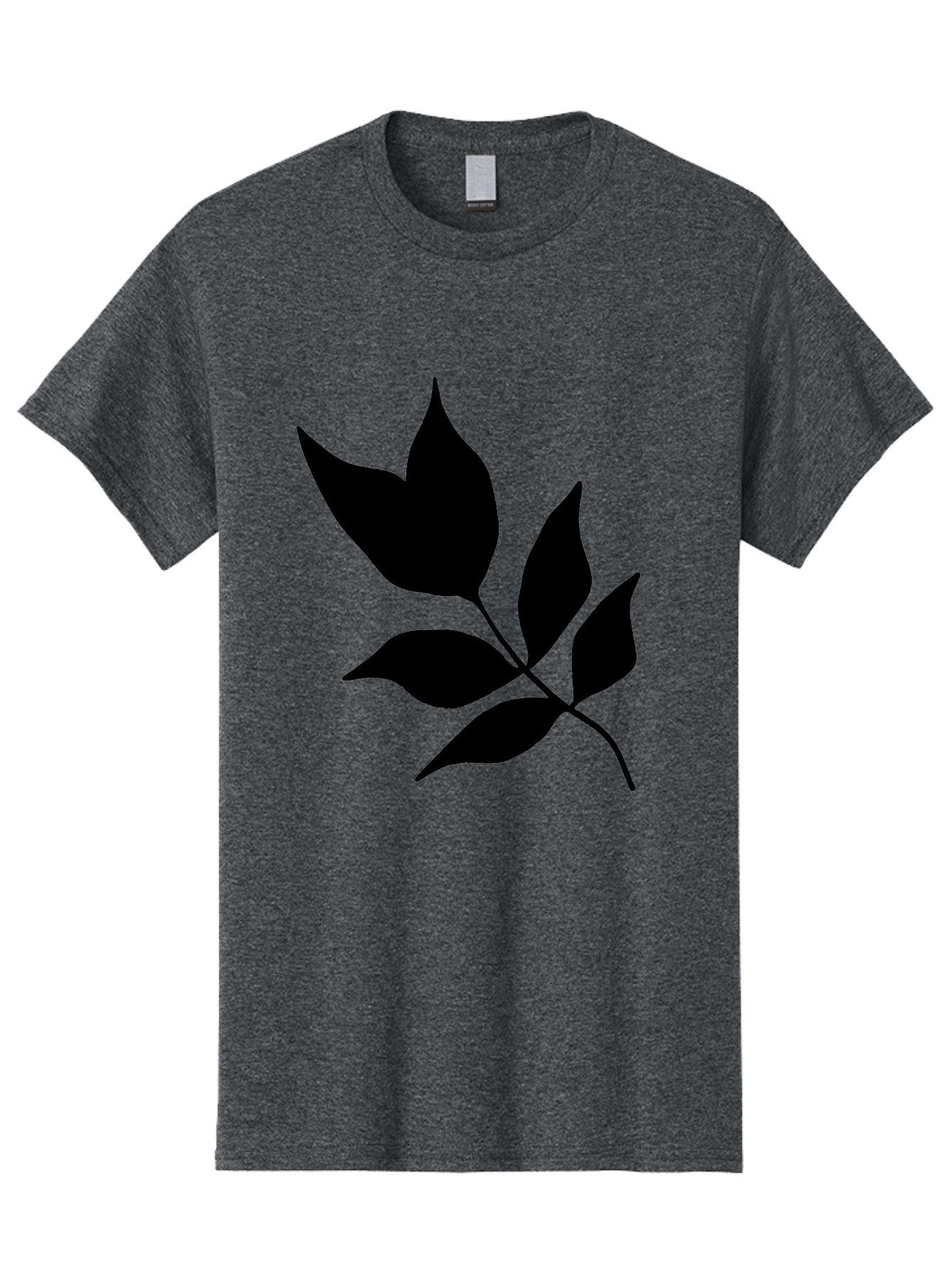 Black-Leaves-4 Men'S Graphic Tee, 100% Cotton, Comfortable Casual Summer Wear, Machine Washable, Black Leaves, Leaf Silhouette, Minimalist Design, Simple Graphics, Plant Illustration, Leaf Shape, Graphic Element -  Aaa383 3