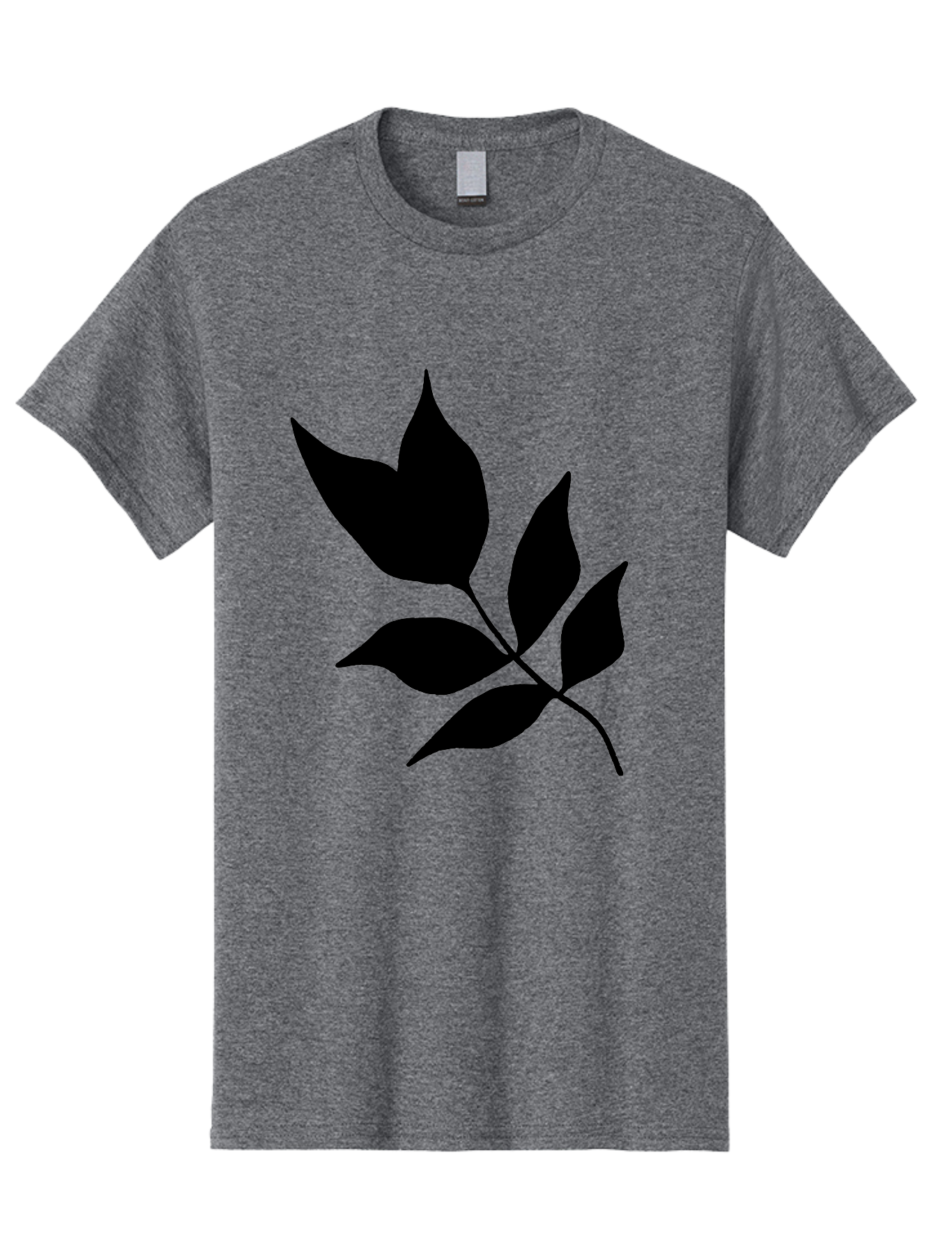 Black-Leaves-4 Men'S Graphic Tee, 100% Cotton, Comfortable Casual Summer Wear, Machine Washable, Black Leaves, Leaf Silhouette, Minimalist Design, Simple Graphics, Plant Illustration, Leaf Shape, Graphic Element -  Aaa383 21