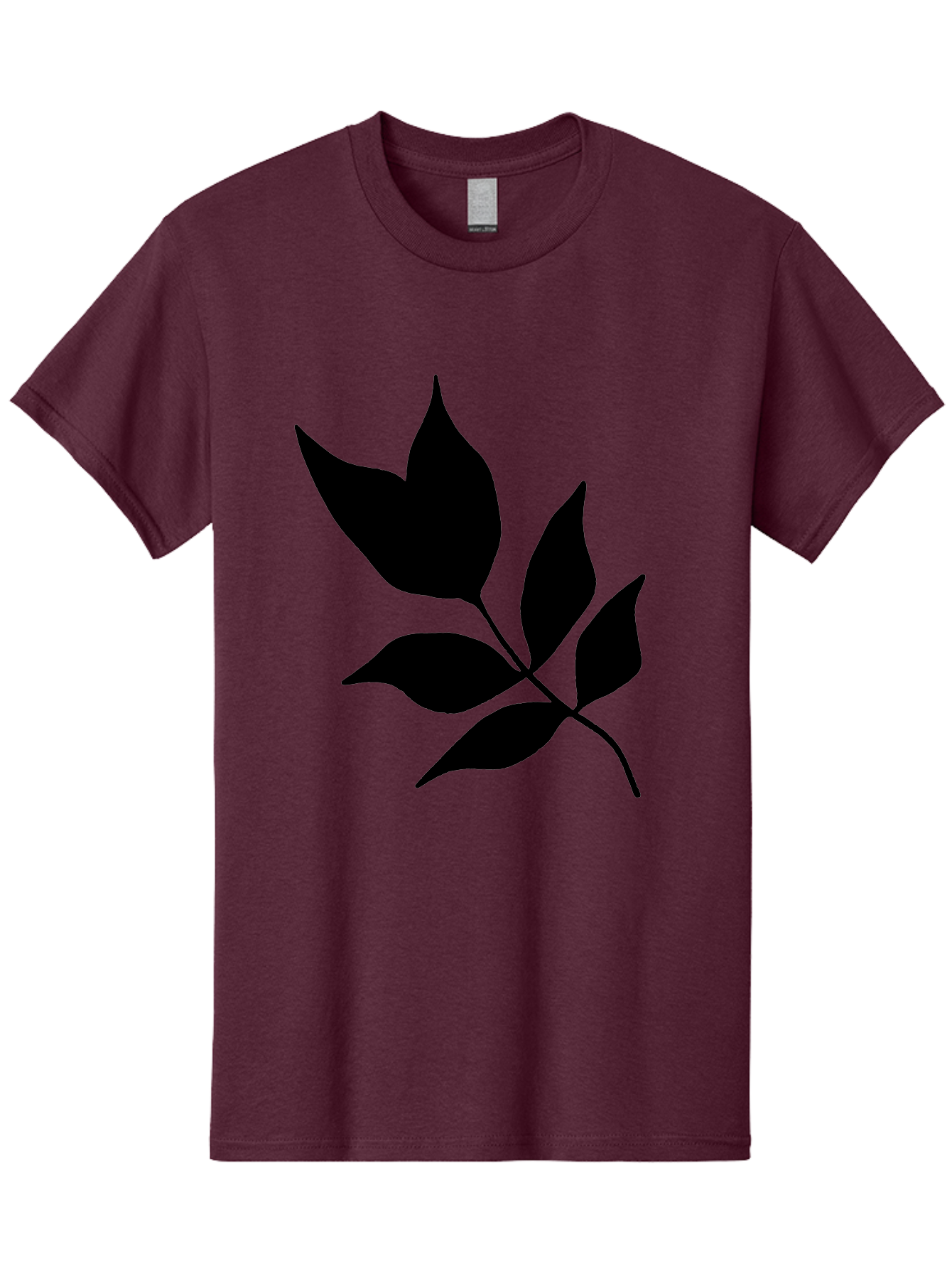 Black-Leaves-4 Men'S Graphic Tee, 100% Cotton, Comfortable Casual Summer Wear, Machine Washable, Black Leaves, Leaf Silhouette, Minimalist Design, Simple Graphics, Plant Illustration, Leaf Shape, Graphic Element -  Aaa383 25