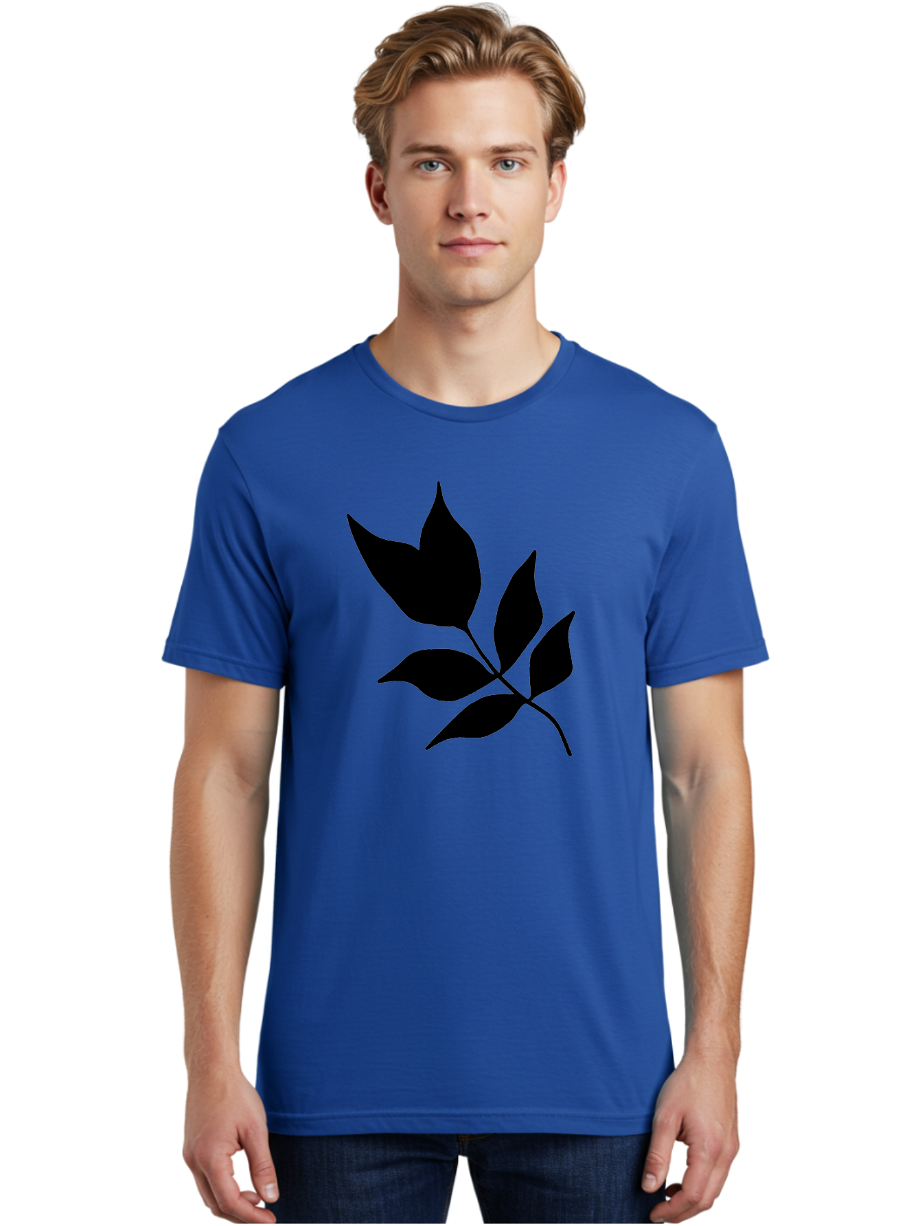 Black-Leaves-4 Men'S Graphic Tee, 100% Cotton, Comfortable Casual Summer Wear, Machine Washable, Black Leaves, Leaf Silhouette, Minimalist Design, Simple Graphics, Plant Illustration, Leaf Shape, Graphic Element -  Aaa383 16
