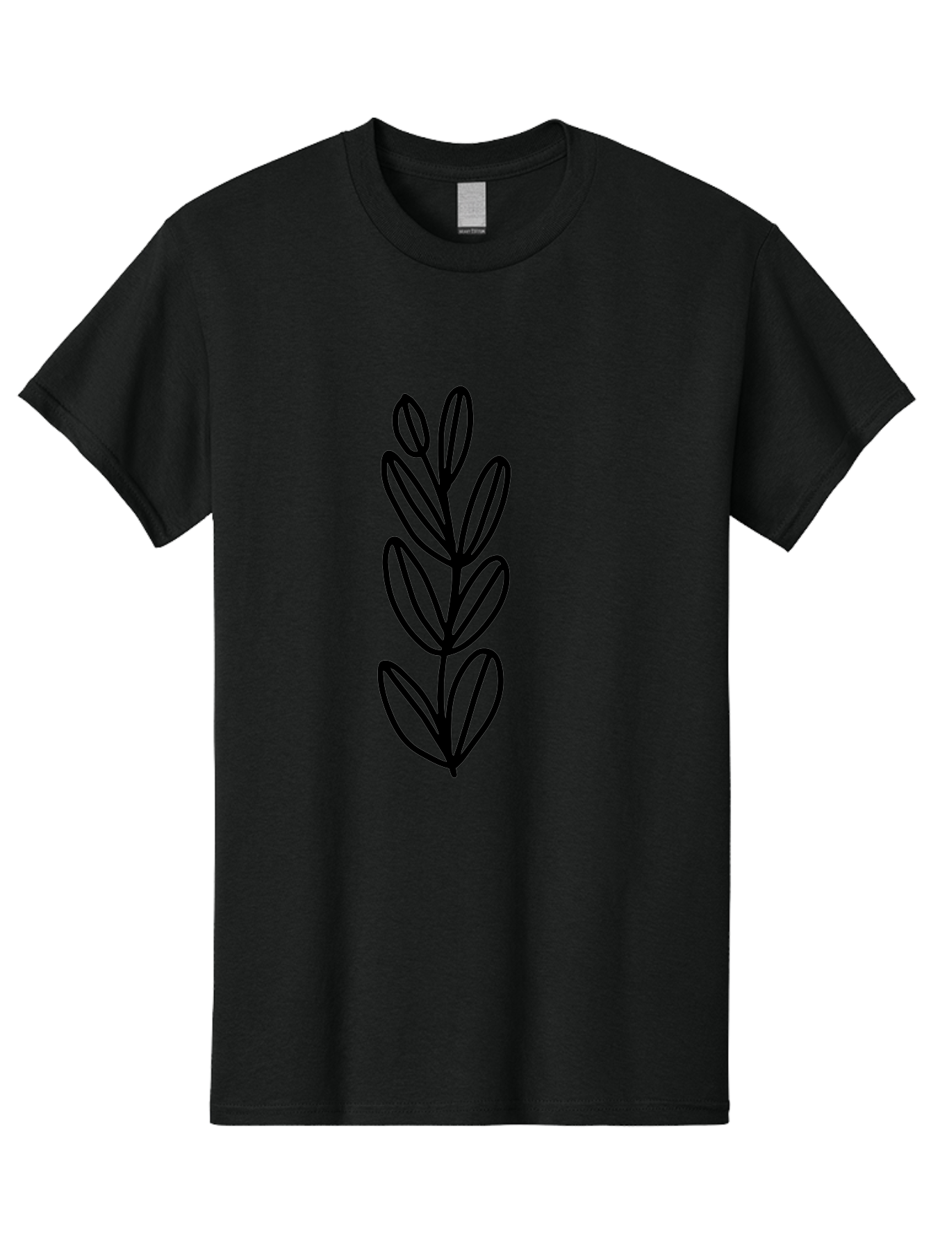 Black-Leaves Men'S Graphic Tee, 100% Cotton, Comfortable Casual Summer Wear, Machine Washable, Simple Plant Illustration, Minimalist Design, Black Outline, Leafy Greens, Botanical Art, Modern Simplicity, Graphic Design Element -  Aaa384 27