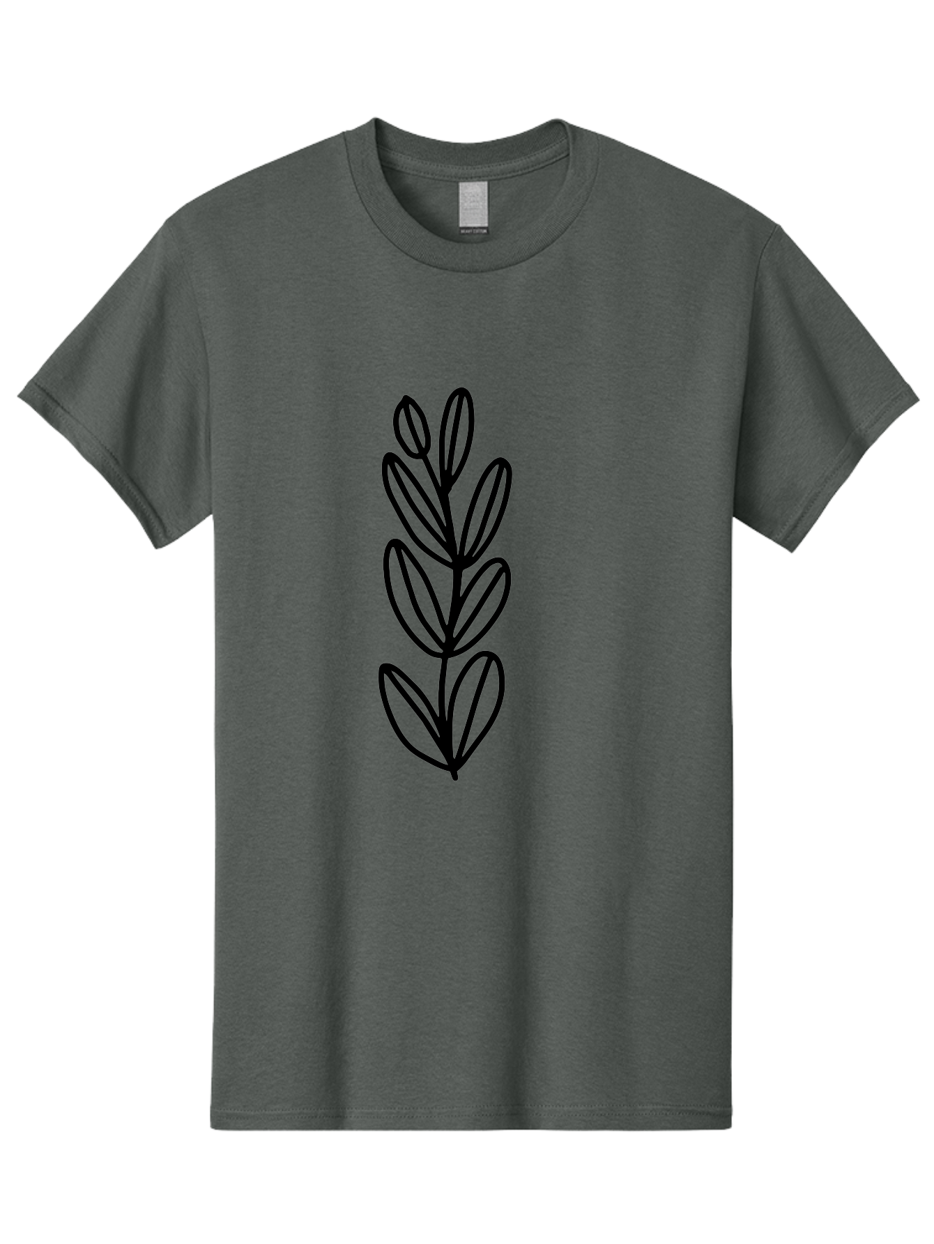 Black-Leaves Men'S Graphic Tee, 100% Cotton, Comfortable Casual Summer Wear, Machine Washable, Simple Plant Illustration, Minimalist Design, Black Outline, Leafy Greens, Botanical Art, Modern Simplicity, Graphic Design Element -  Aaa384 11