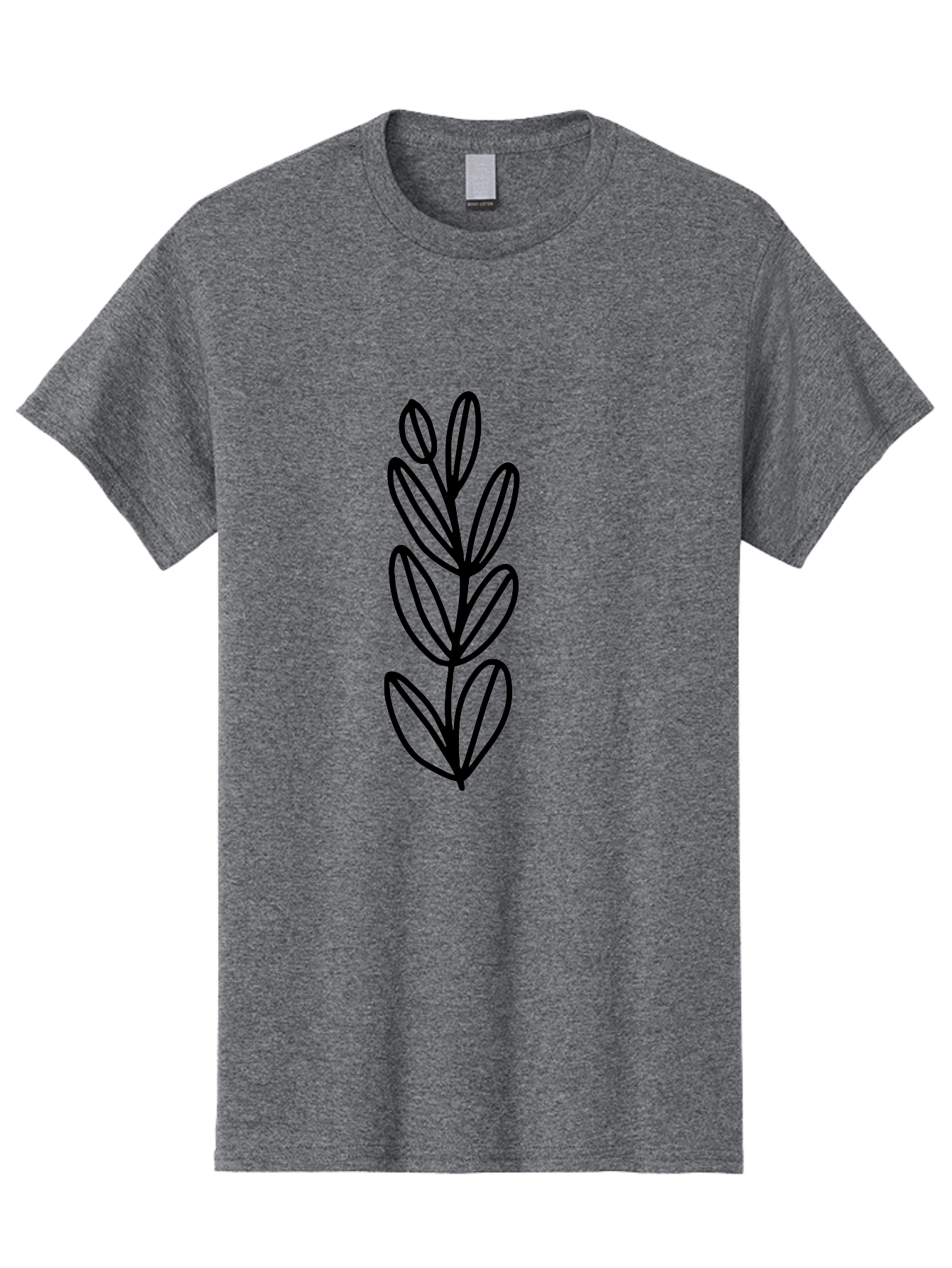 Black-Leaves Men'S Graphic Tee, 100% Cotton, Comfortable Casual Summer Wear, Machine Washable, Simple Plant Illustration, Minimalist Design, Black Outline, Leafy Greens, Botanical Art, Modern Simplicity, Graphic Design Element -  Aaa384 15