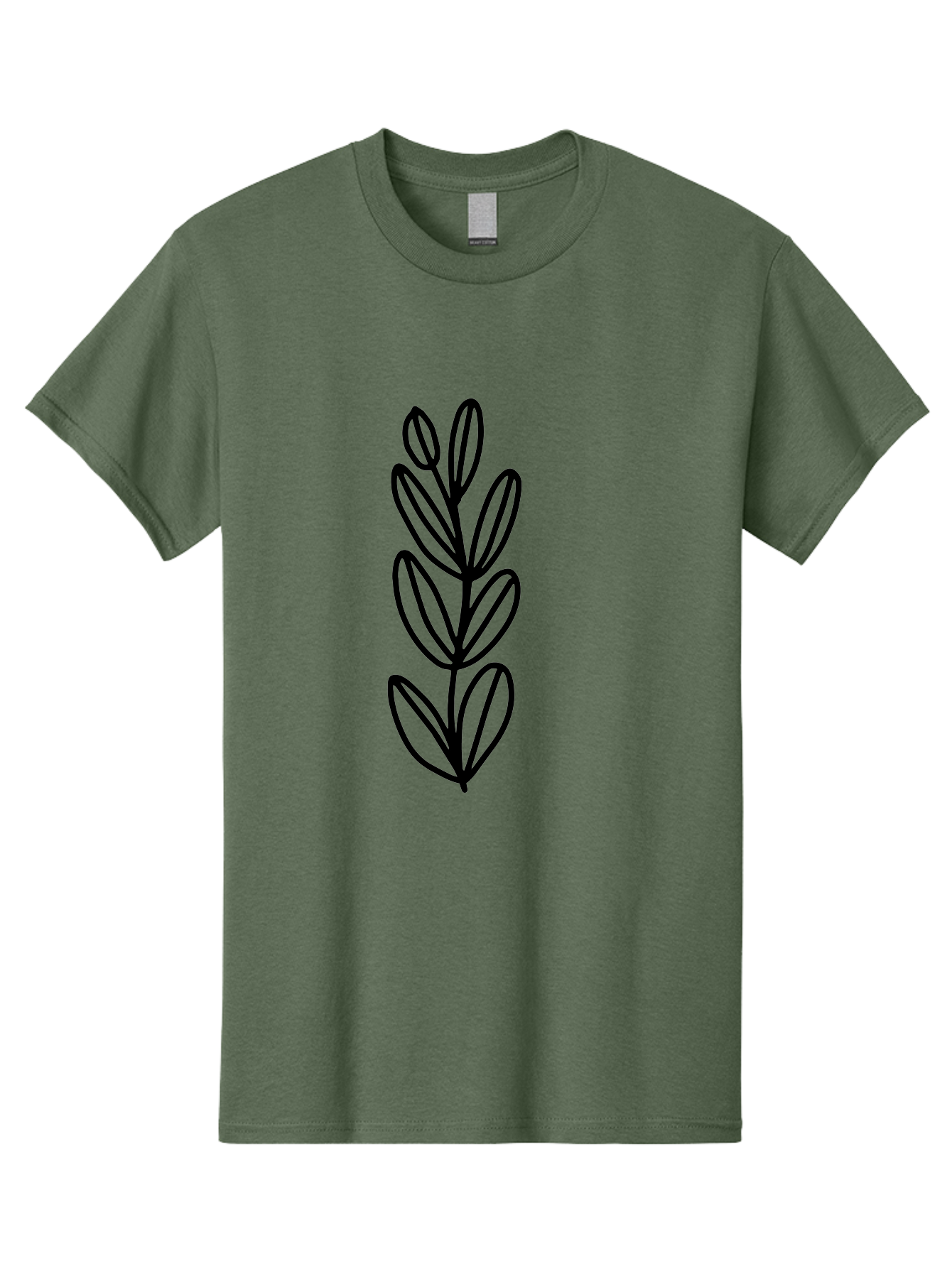Black-Leaves Men'S Graphic Tee, 100% Cotton, Comfortable Casual Summer Wear, Machine Washable, Simple Plant Illustration, Minimalist Design, Black Outline, Leafy Greens, Botanical Art, Modern Simplicity, Graphic Design Element -  Aaa384 7