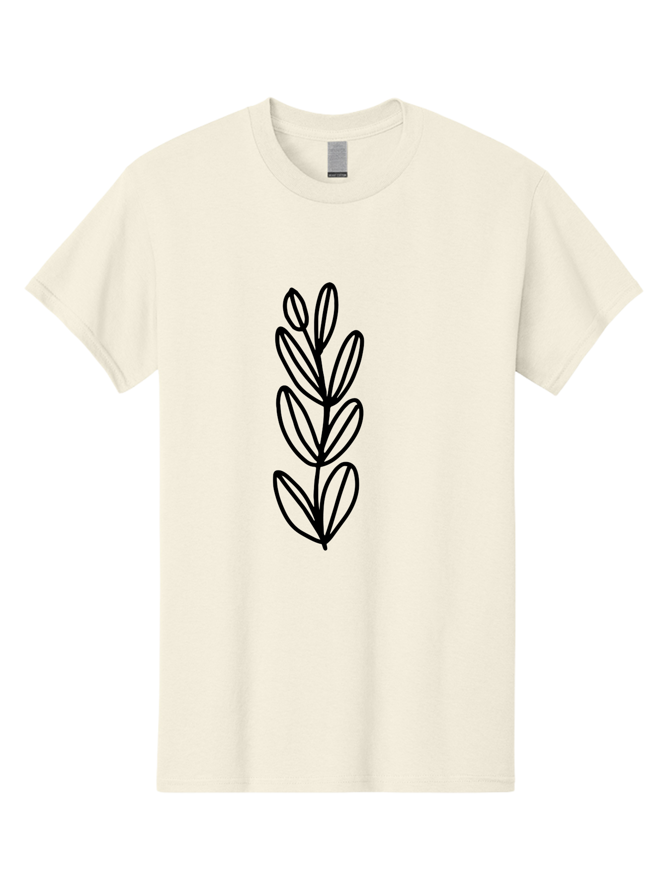 Black-Leaves Men'S Graphic Tee, 100% Cotton, Comfortable Casual Summer Wear, Machine Washable, Simple Plant Illustration, Minimalist Design, Black Outline, Leafy Greens, Botanical Art, Modern Simplicity, Graphic Design Element -  Aaa384 3