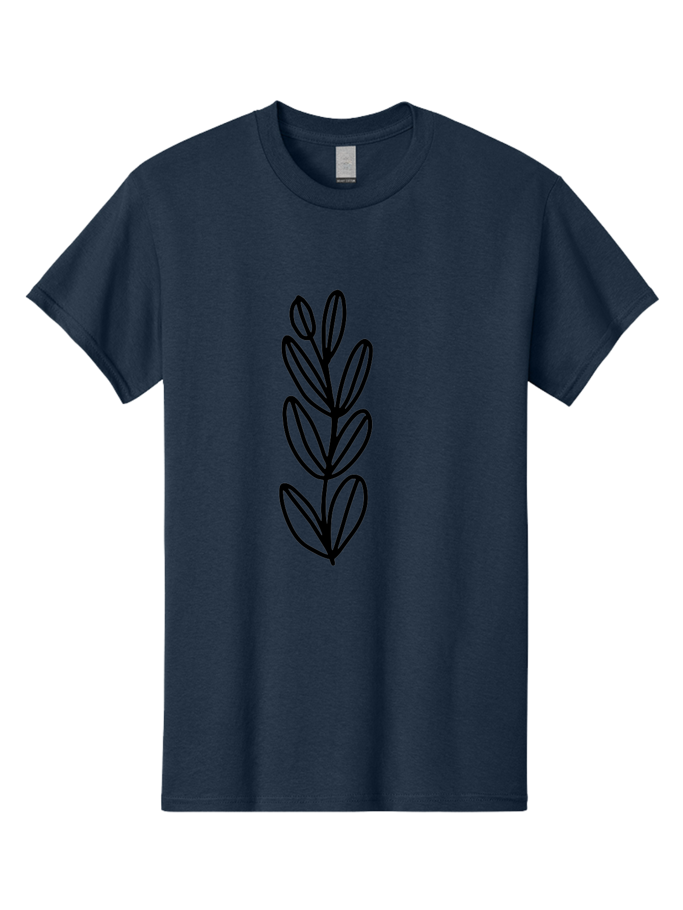 Black-Leaves Men'S Graphic Tee, 100% Cotton, Comfortable Casual Summer Wear, Machine Washable, Simple Plant Illustration, Minimalist Design, Black Outline, Leafy Greens, Botanical Art, Modern Simplicity, Graphic Design Element -  Aaa384 13