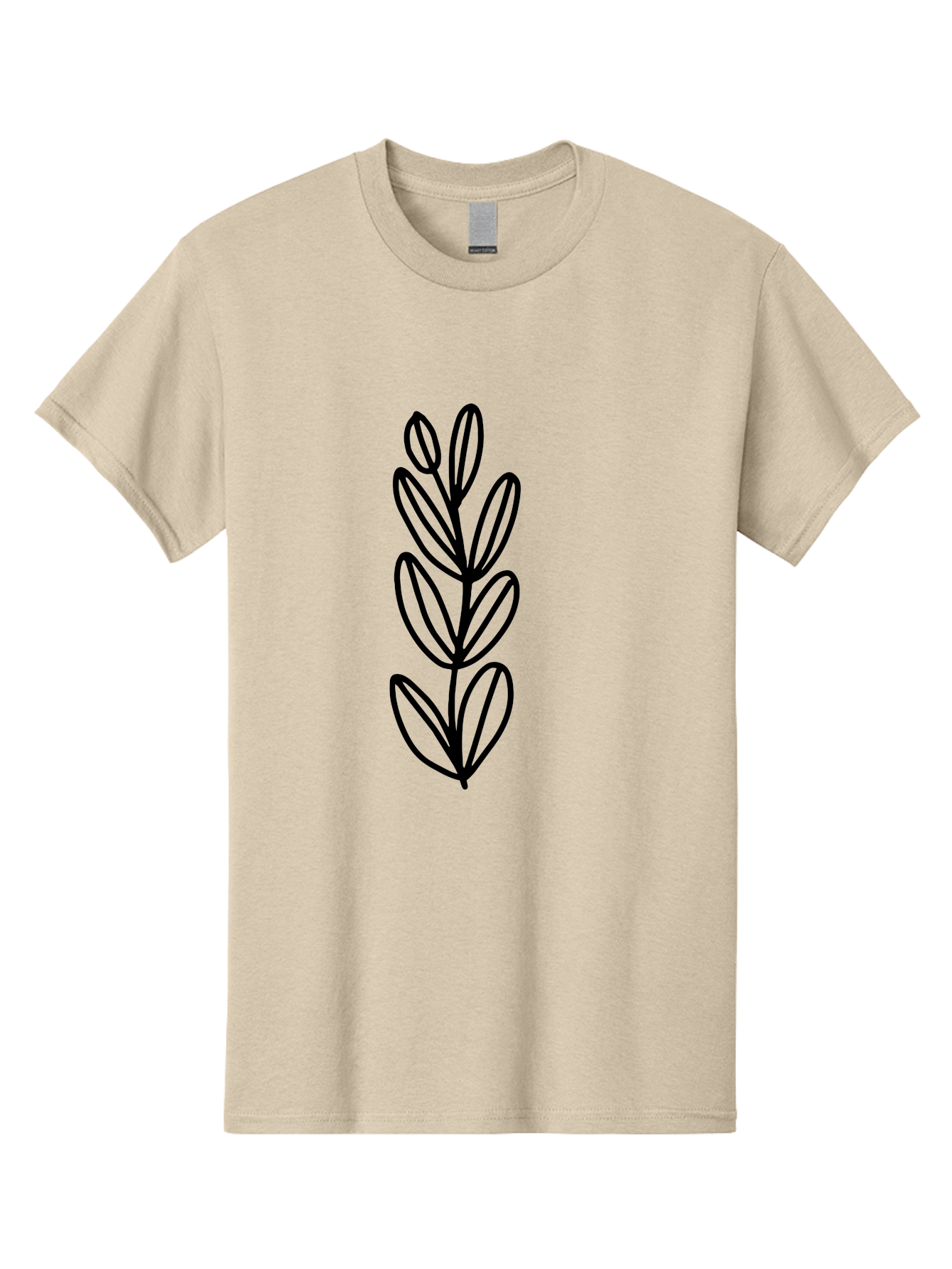 Black-Leaves Men'S Graphic Tee, 100% Cotton, Comfortable Casual Summer Wear, Machine Washable, Simple Plant Illustration, Minimalist Design, Black Outline, Leafy Greens, Botanical Art, Modern Simplicity, Graphic Design Element -  Aaa384 5