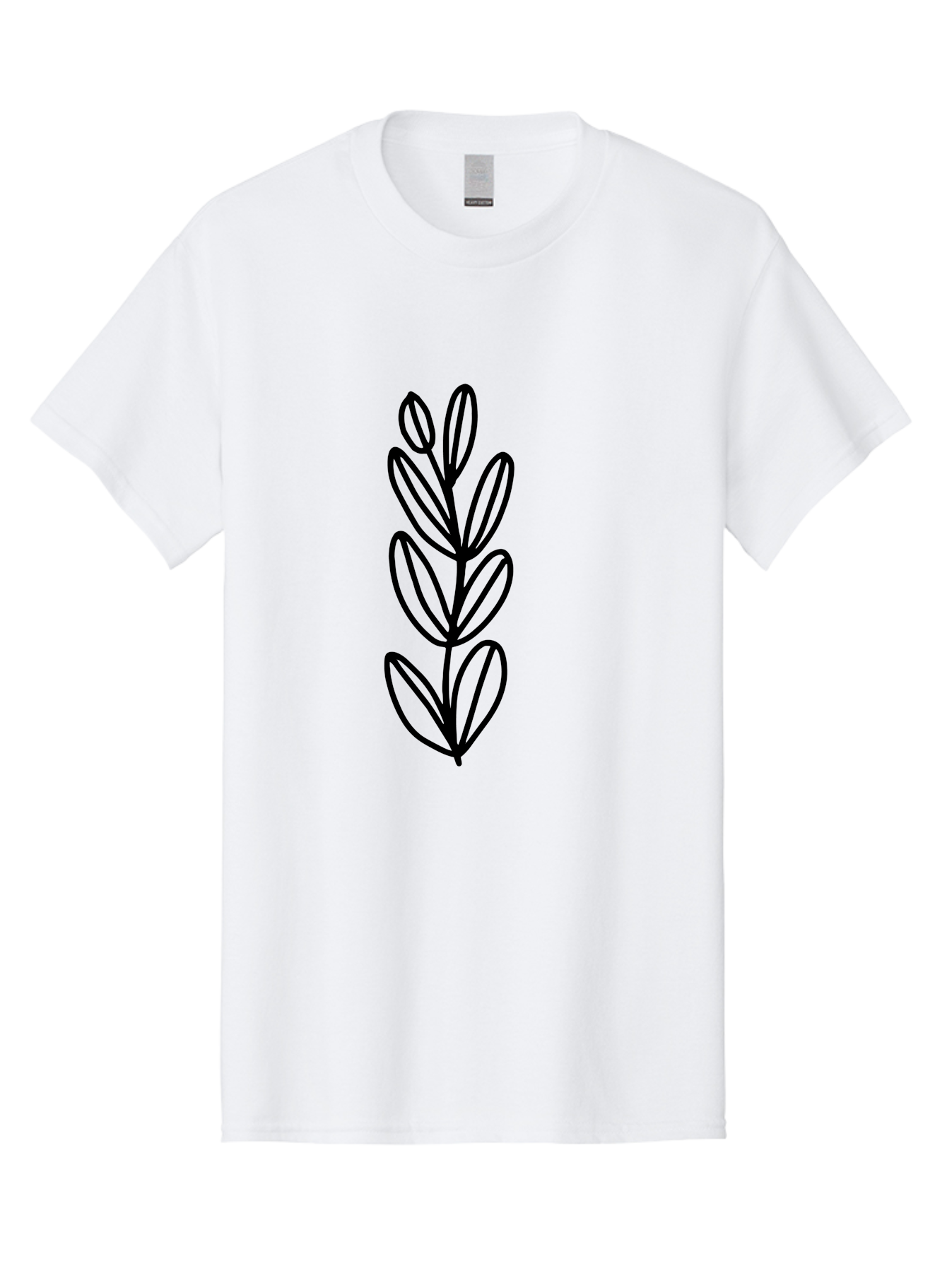 Black-Leaves Men'S Graphic Tee, 100% Cotton, Comfortable Casual Summer Wear, Machine Washable, Simple Plant Illustration, Minimalist Design, Black Outline, Leafy Greens, Botanical Art, Modern Simplicity, Graphic Design Element -  Aaa384 17