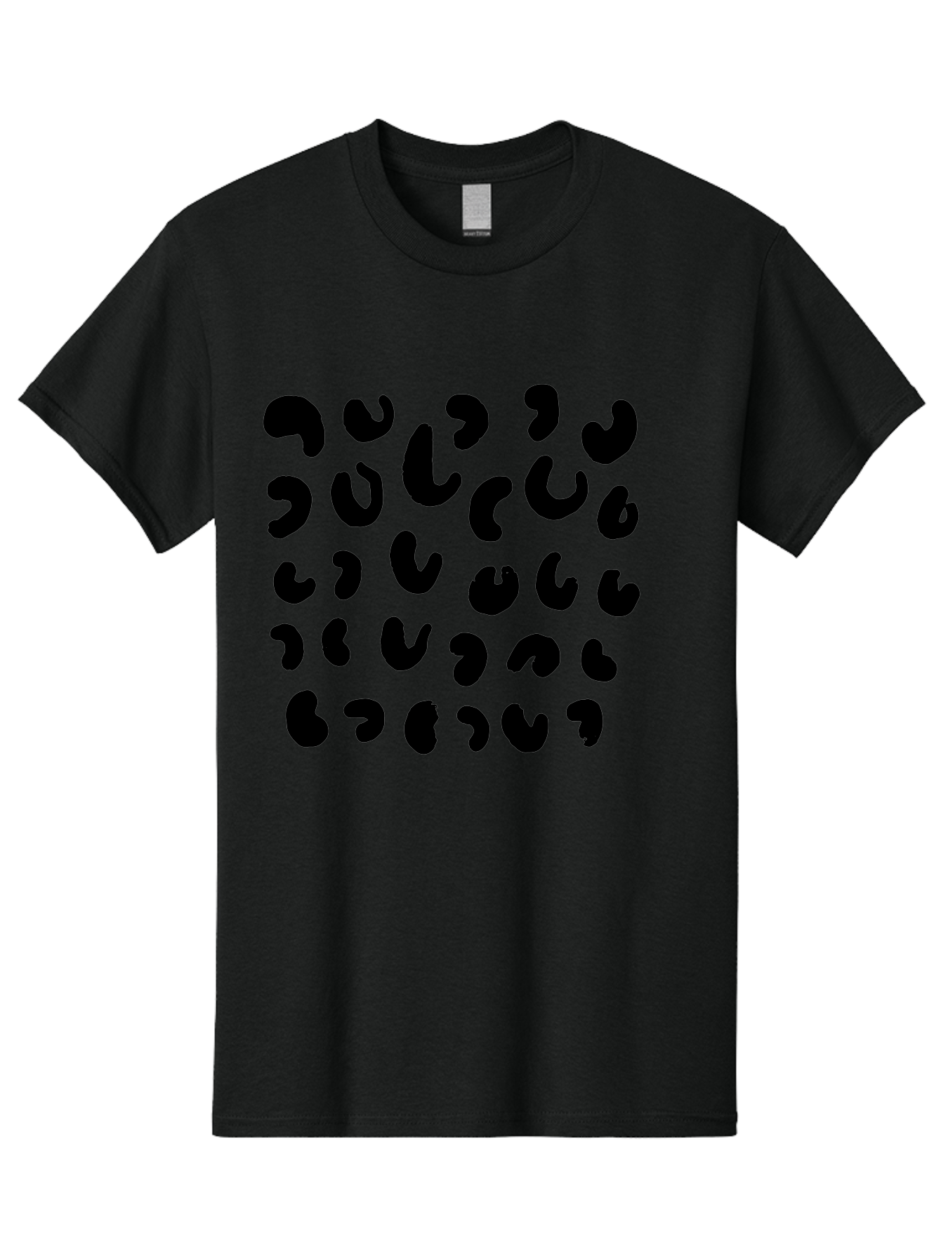 Black-Leopard-Spots Men'S Graphic Tee, 100% Cotton, Comfortable Casual Summer Wear, Machine Washable, Black Qr Code, Abstract Design, Modern Pattern, Digital Scan, Futuristic Artwork, Tech Graphic, Unique Code -  Aaa385