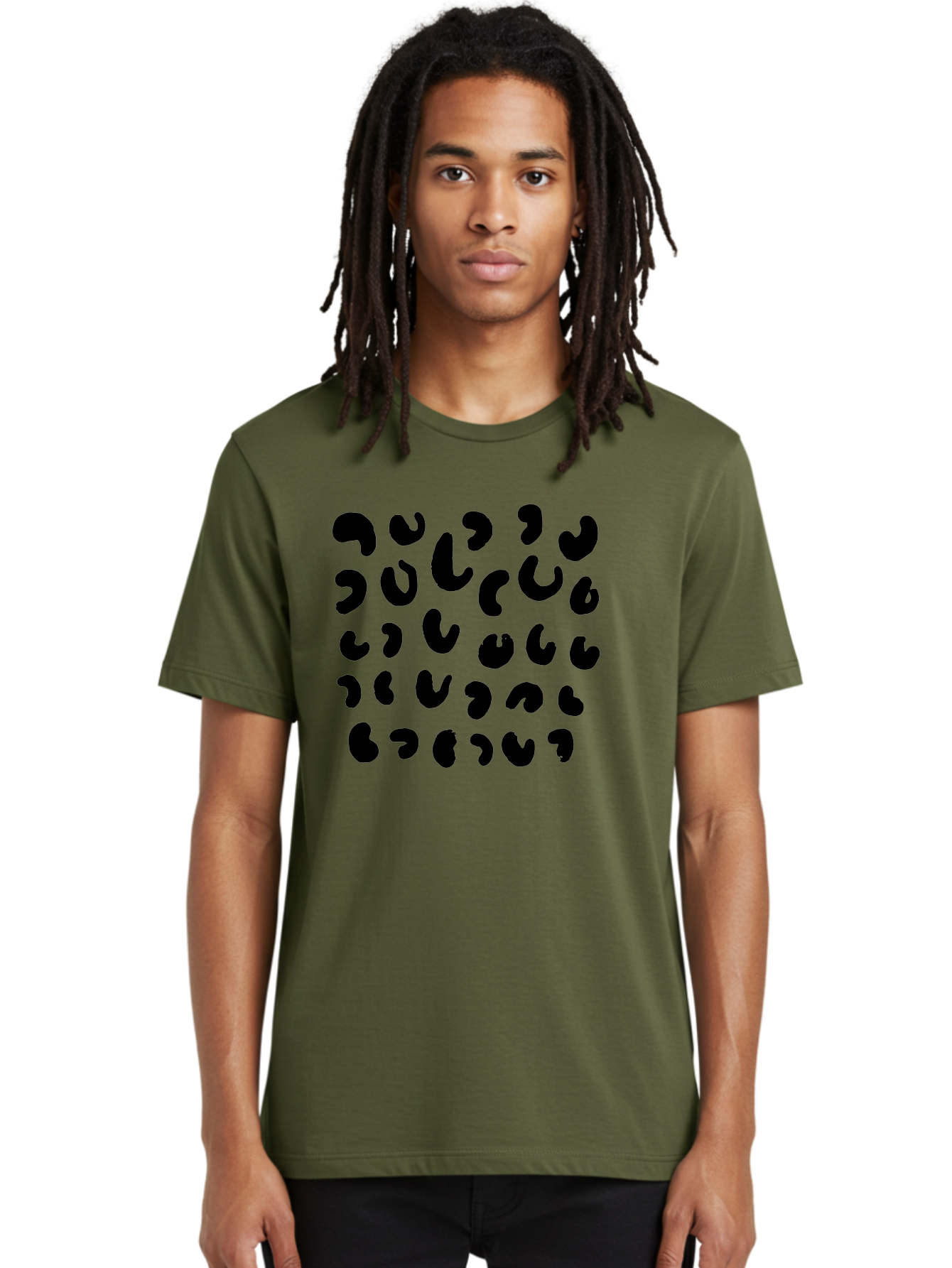 Black-Leopard-Spots Men'S Graphic Tee, 100% Cotton, Comfortable Casual Summer Wear, Machine Washable, Black Qr Code, Abstract Design, Modern Pattern, Digital Scan, Futuristic Artwork, Tech Graphic, Unique Code -  Aaa385 16