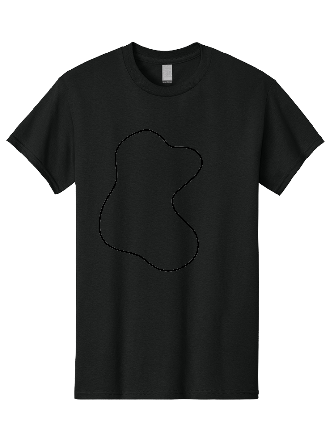 Black-Outline-Shape Men'S Graphic Tee, 100% Cotton, Comfortable Casual Summer Wear, Machine Washable, Abstract Shape, Black Outline, Modern Design, Minimalist Art, Simple Graphics, Contemporary Style, Fluid Form -  Aaa387 7
