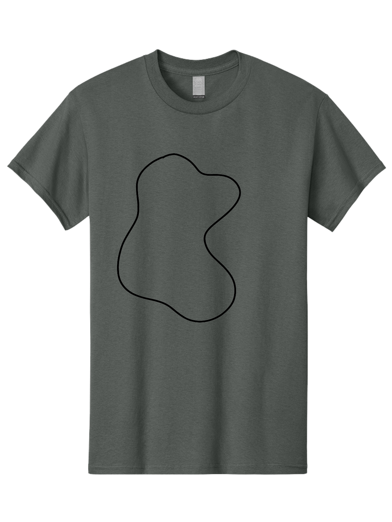 Black-Outline-Shape Men'S Graphic Tee, 100% Cotton, Comfortable Casual Summer Wear, Machine Washable, Abstract Shape, Black Outline, Modern Design, Minimalist Art, Simple Graphics, Contemporary Style, Fluid Form -  Aaa387 25