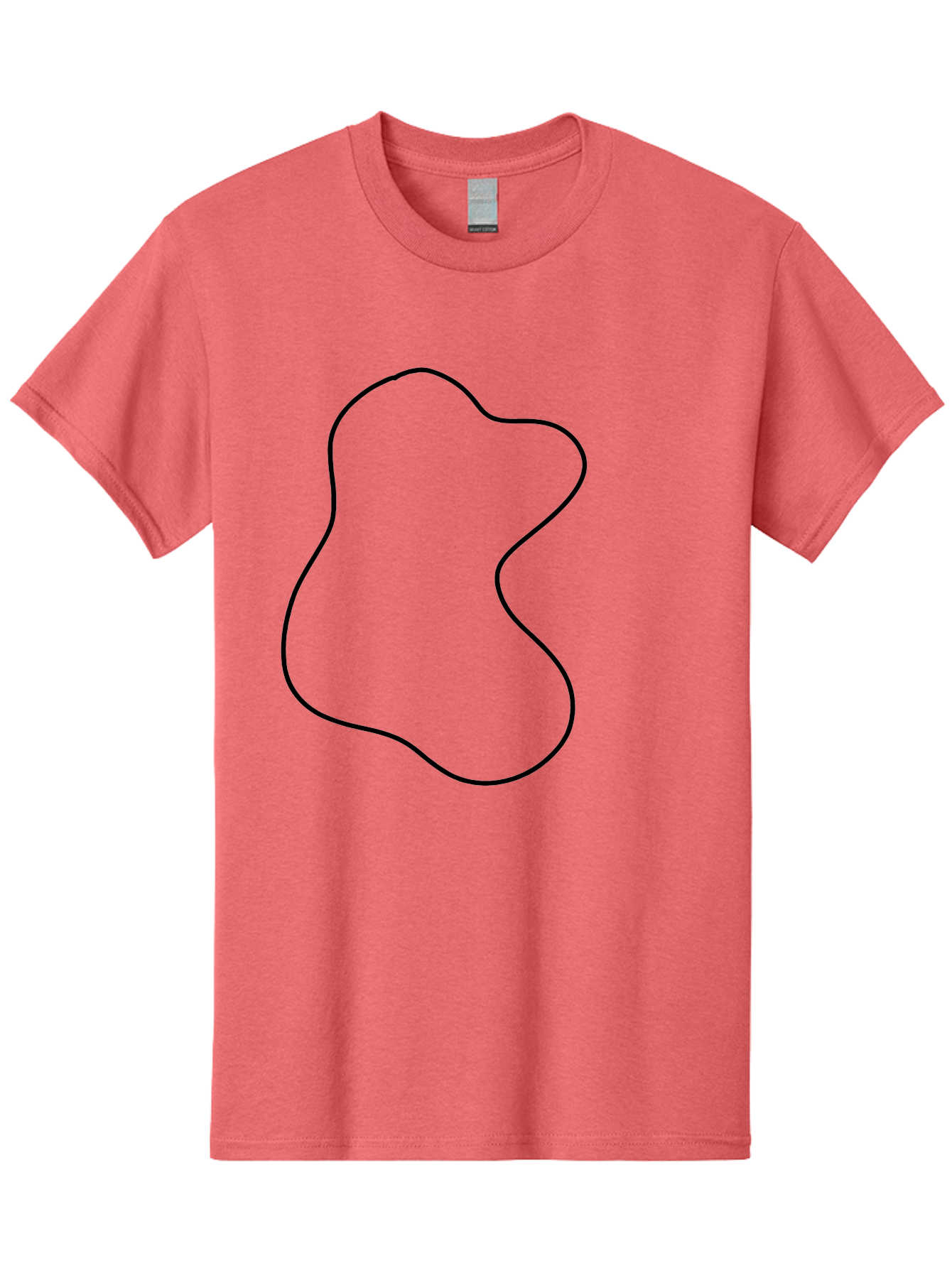 Black-Outline-Shape Men'S Graphic Tee, 100% Cotton, Comfortable Casual Summer Wear, Machine Washable, Abstract Shape, Black Outline, Modern Design, Minimalist Art, Simple Graphics, Contemporary Style, Fluid Form -  Aaa387 29