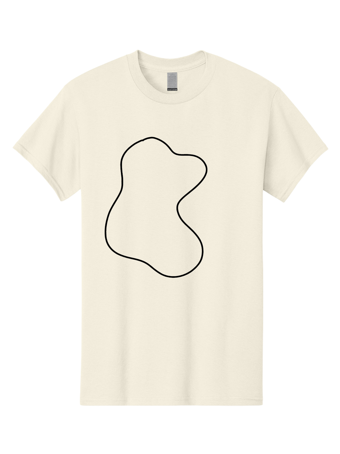 Black-Outline-Shape Men'S Graphic Tee, 100% Cotton, Comfortable Casual Summer Wear, Machine Washable, Abstract Shape, Black Outline, Modern Design, Minimalist Art, Simple Graphics, Contemporary Style, Fluid Form -  Aaa387 27