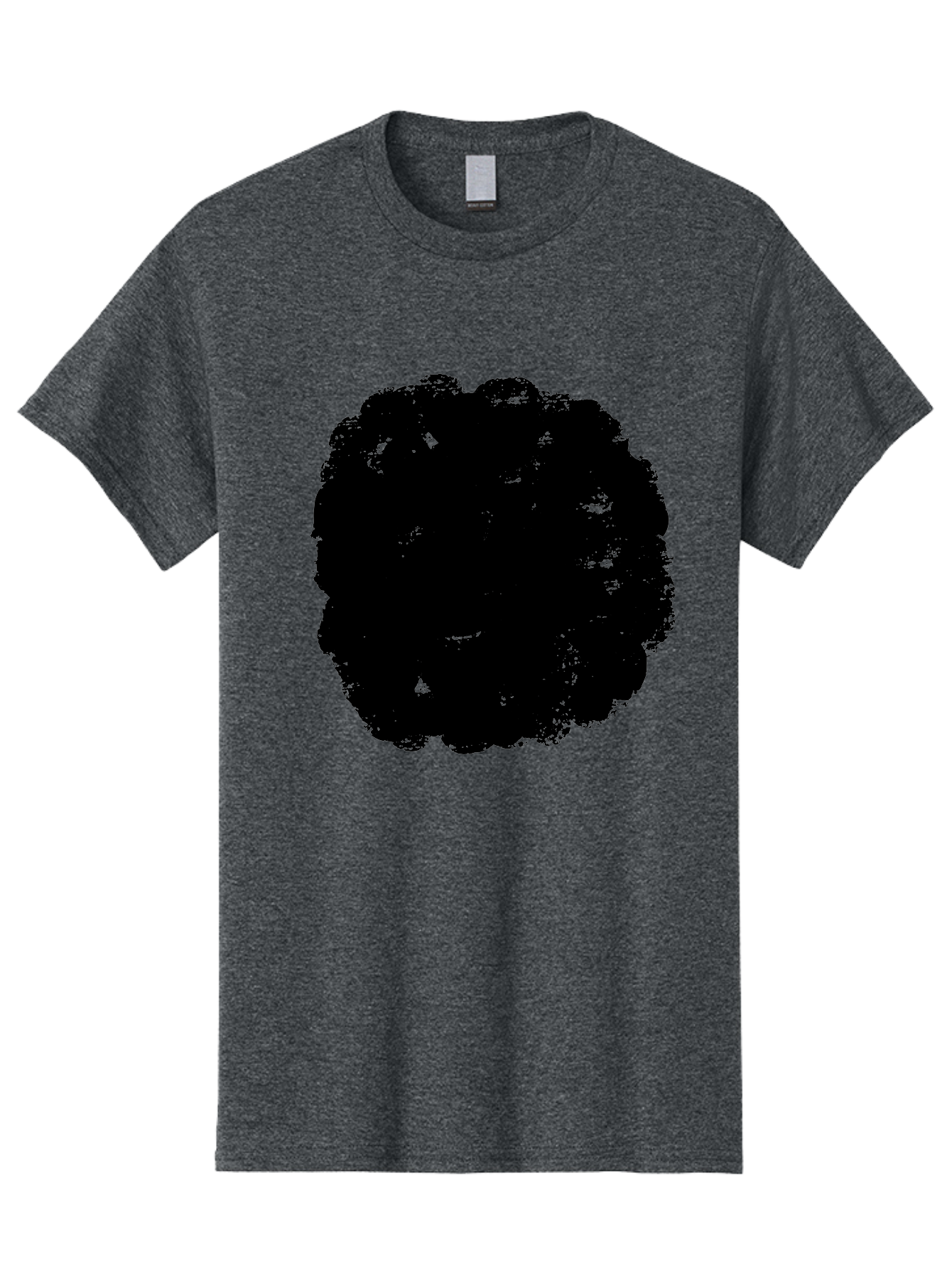 Black-Paint-Splash Men'S Graphic Tee, 100% Cotton, Comfortable Casual Summer Wear, Machine Washable, Abstract Art, Black Shape, Green Background, Digital Illustration, Modern Design, Artistic Expression, Creative Graphics -  Aaa388 3