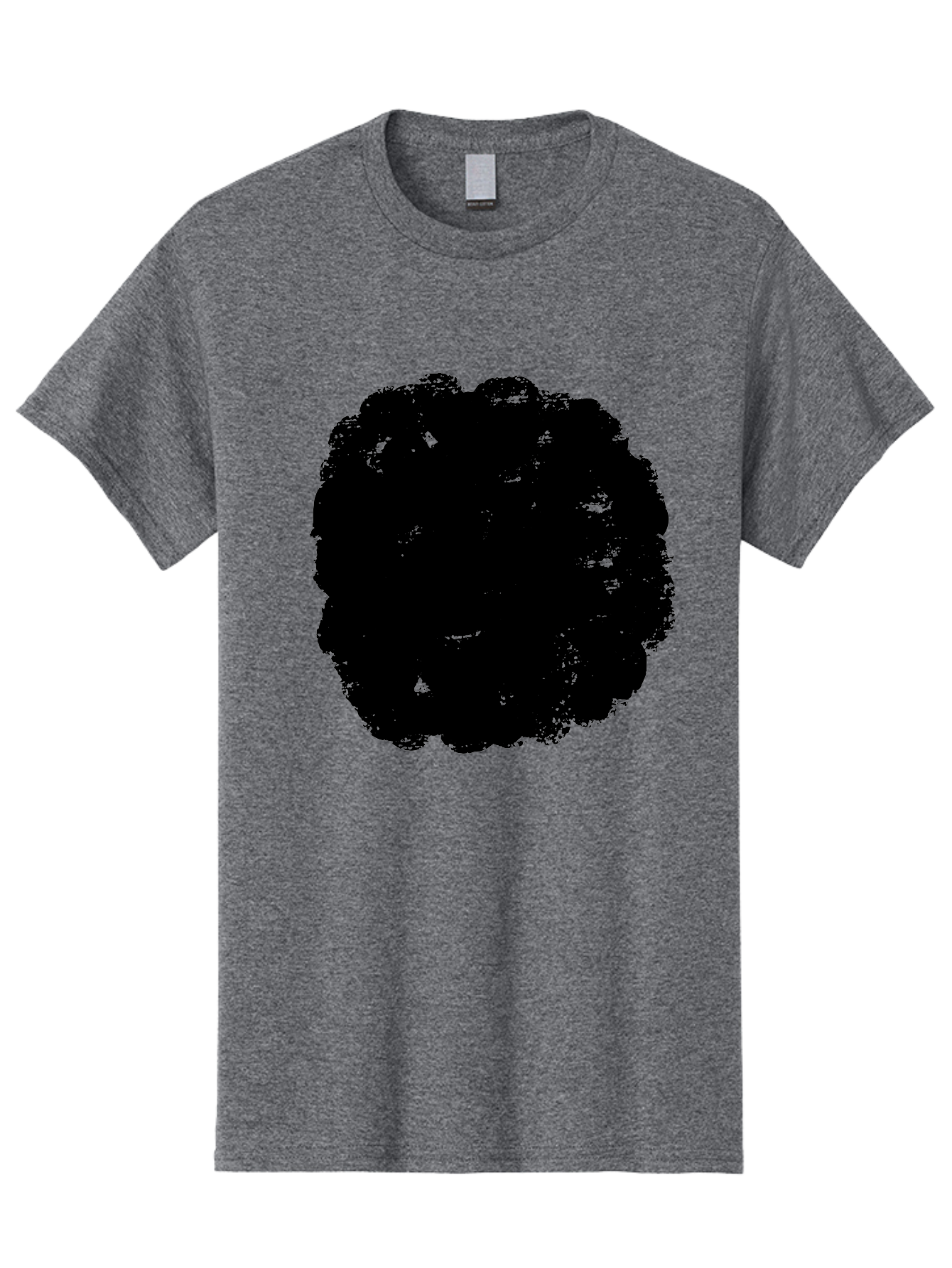 Black-Paint-Splash Men'S Graphic Tee, 100% Cotton, Comfortable Casual Summer Wear, Machine Washable, Abstract Art, Black Shape, Green Background, Digital Illustration, Modern Design, Artistic Expression, Creative Graphics -  Aaa388 25