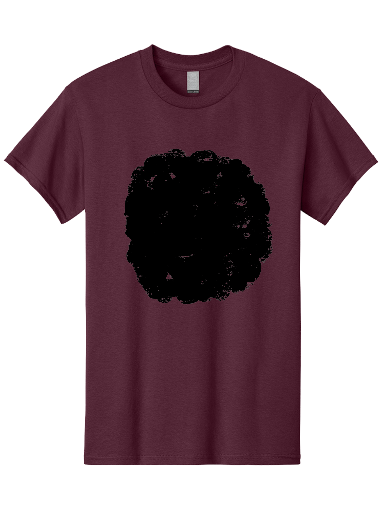 Black-Paint-Splash Men'S Graphic Tee, 100% Cotton, Comfortable Casual Summer Wear, Machine Washable, Abstract Art, Black Shape, Green Background, Digital Illustration, Modern Design, Artistic Expression, Creative Graphics -  Aaa388