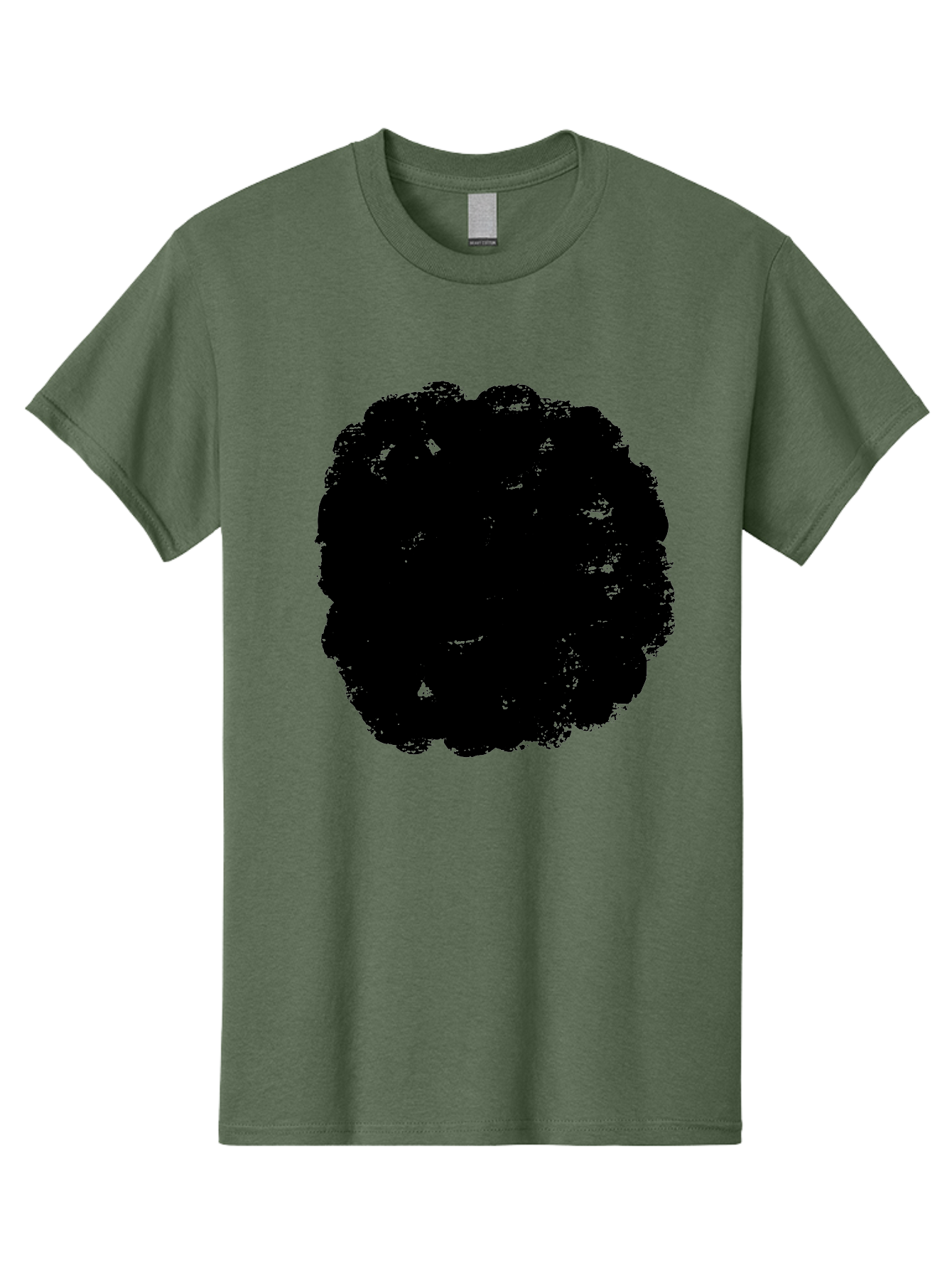 Black-Paint-Splash Men'S Graphic Tee, 100% Cotton, Comfortable Casual Summer Wear, Machine Washable, Abstract Art, Black Shape, Green Background, Digital Illustration, Modern Design, Artistic Expression, Creative Graphics -  Aaa388 23