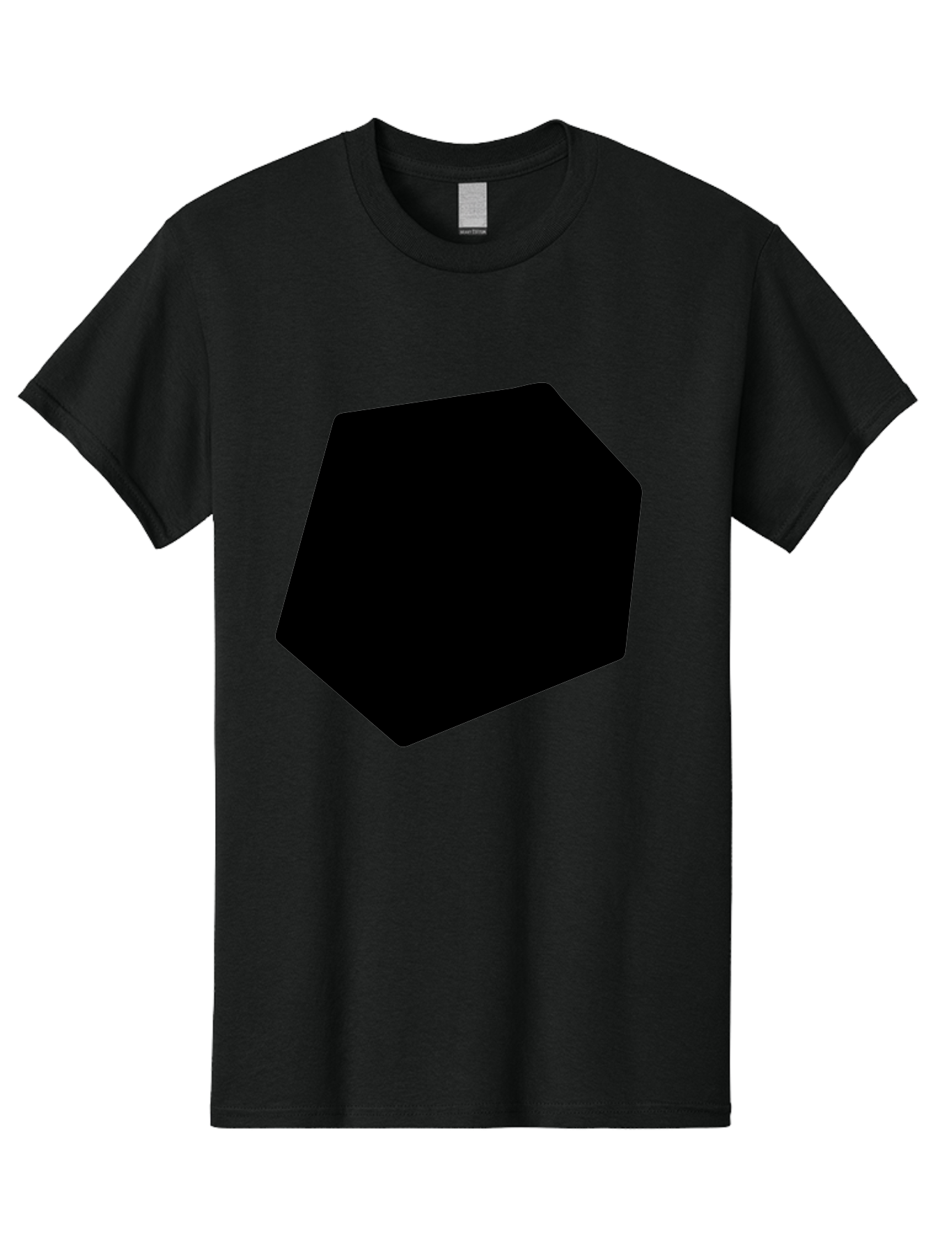 Black-Pentagon Men'S Graphic Tee, 100% Cotton, Comfortable Casual Summer Wear, Machine Washable, Black Heptagon, Geometric Shape, Abstract Design, Minimalist Art, Seven-Sided Polygon, Bold Graphics, Modern Simplicity -  Aaa389