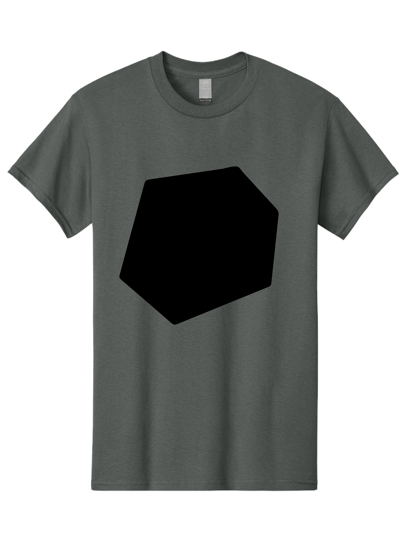 Black-Pentagon Men'S Graphic Tee, 100% Cotton, Comfortable Casual Summer Wear, Machine Washable, Black Heptagon, Geometric Shape, Abstract Design, Minimalist Art, Seven-Sided Polygon, Bold Graphics, Modern Simplicity -  Aaa389 27